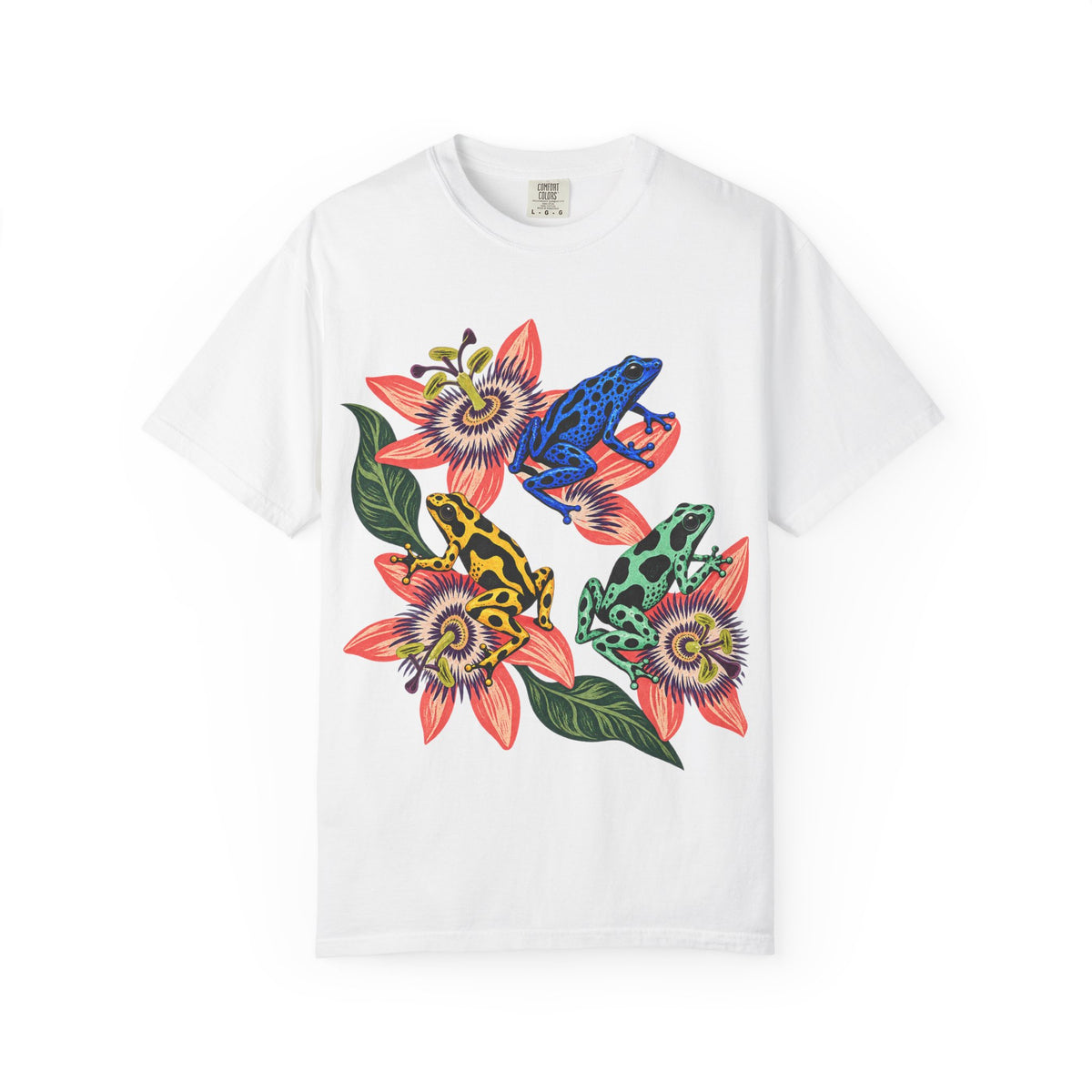 Poison Dart Frogs Passion Flowers Tee Colorful Dart Frog Tropical Flower Wildlife Shirt