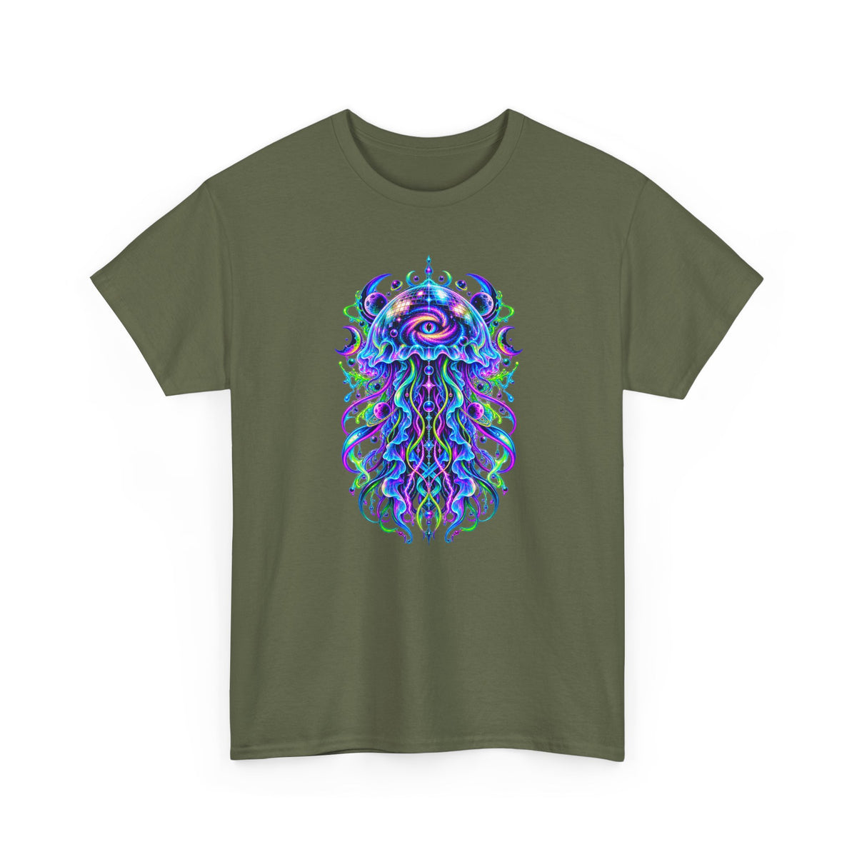 Cosmic Jellyfish T-Shirt Neon Space Psychedelic Disco Eye Tee