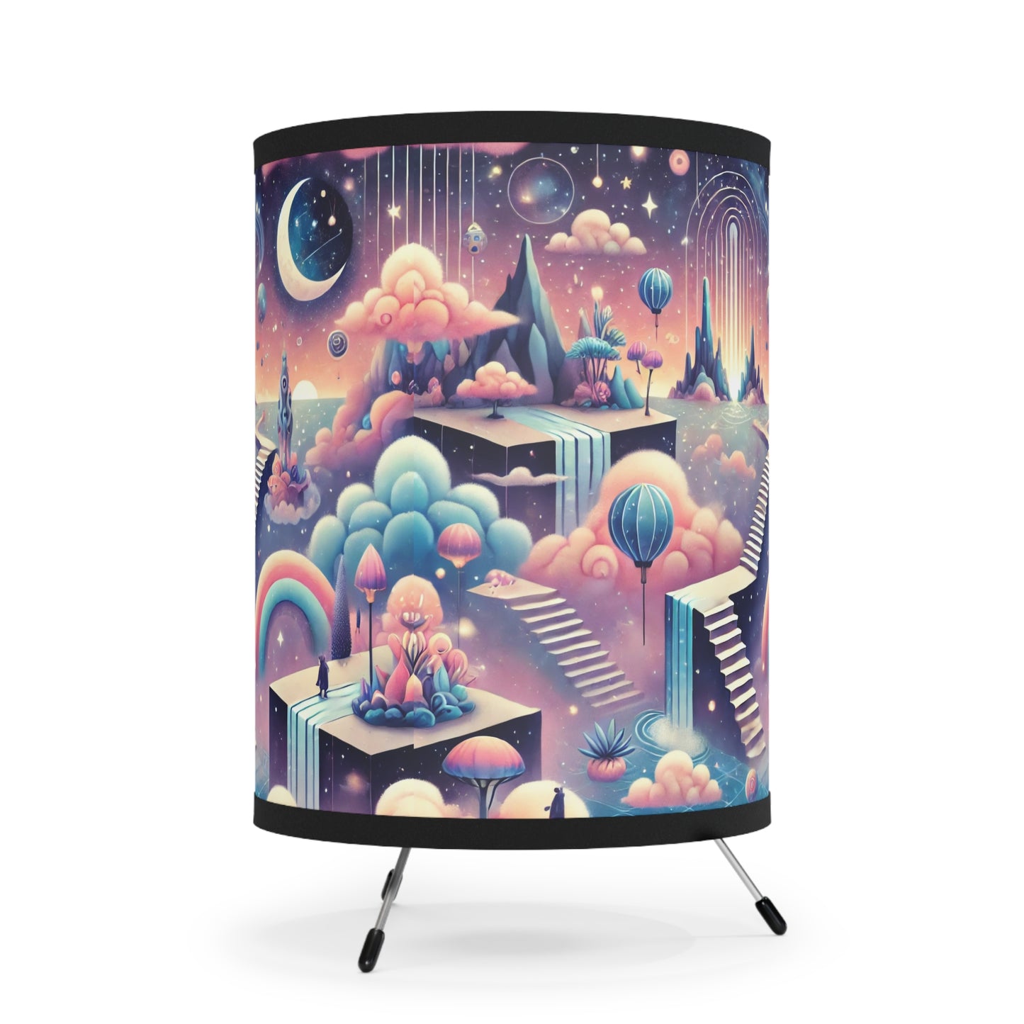 Tripod Lamp - Dreamscape Printed Shade