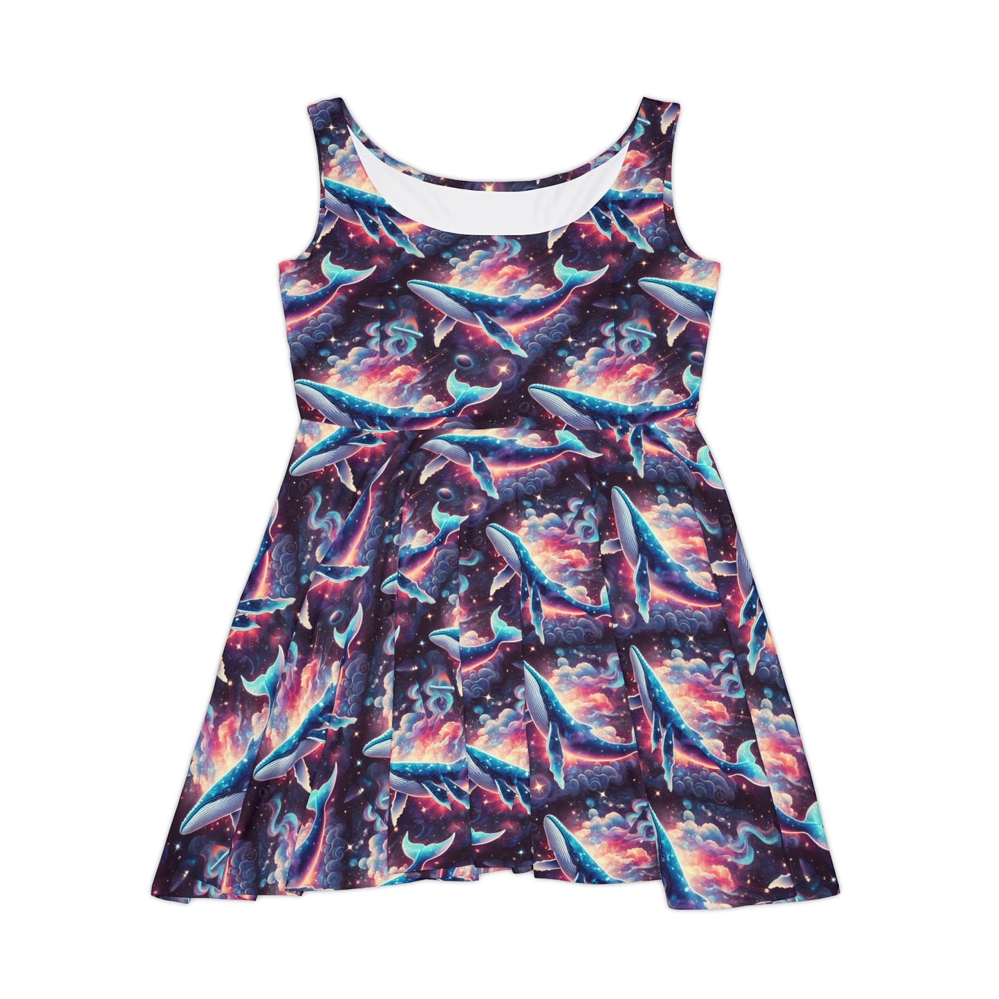 Space whale Women's Skater Dress (AOP)