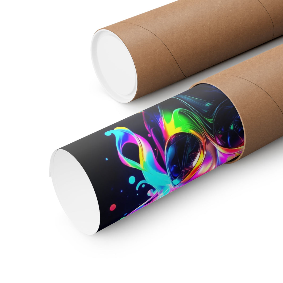 Neon Splash Rainbow Hair Woman Poster Matte Vertical Wall Art