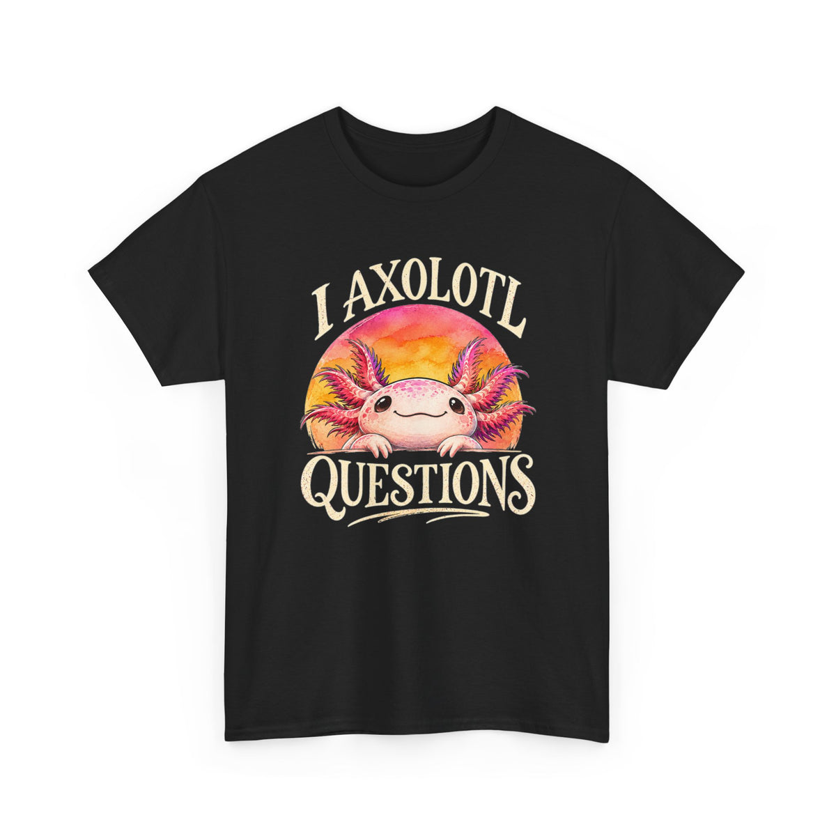 I Axolotl Questions T-Shirt Funny Axolotl Pun Peeking Amphibian Tee