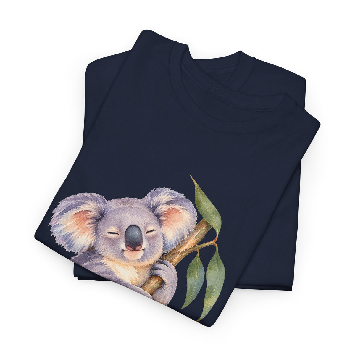 Sleeping Koala T-Shirt Watercolor Eucalyptus Branch Cute Animal Tee