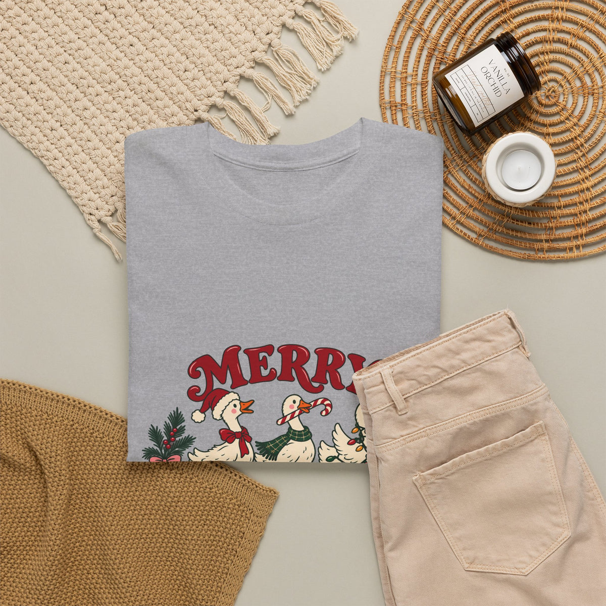 Merry Little Chaos Christmas Geese T-Shirt Funny Holiday Goose Tee