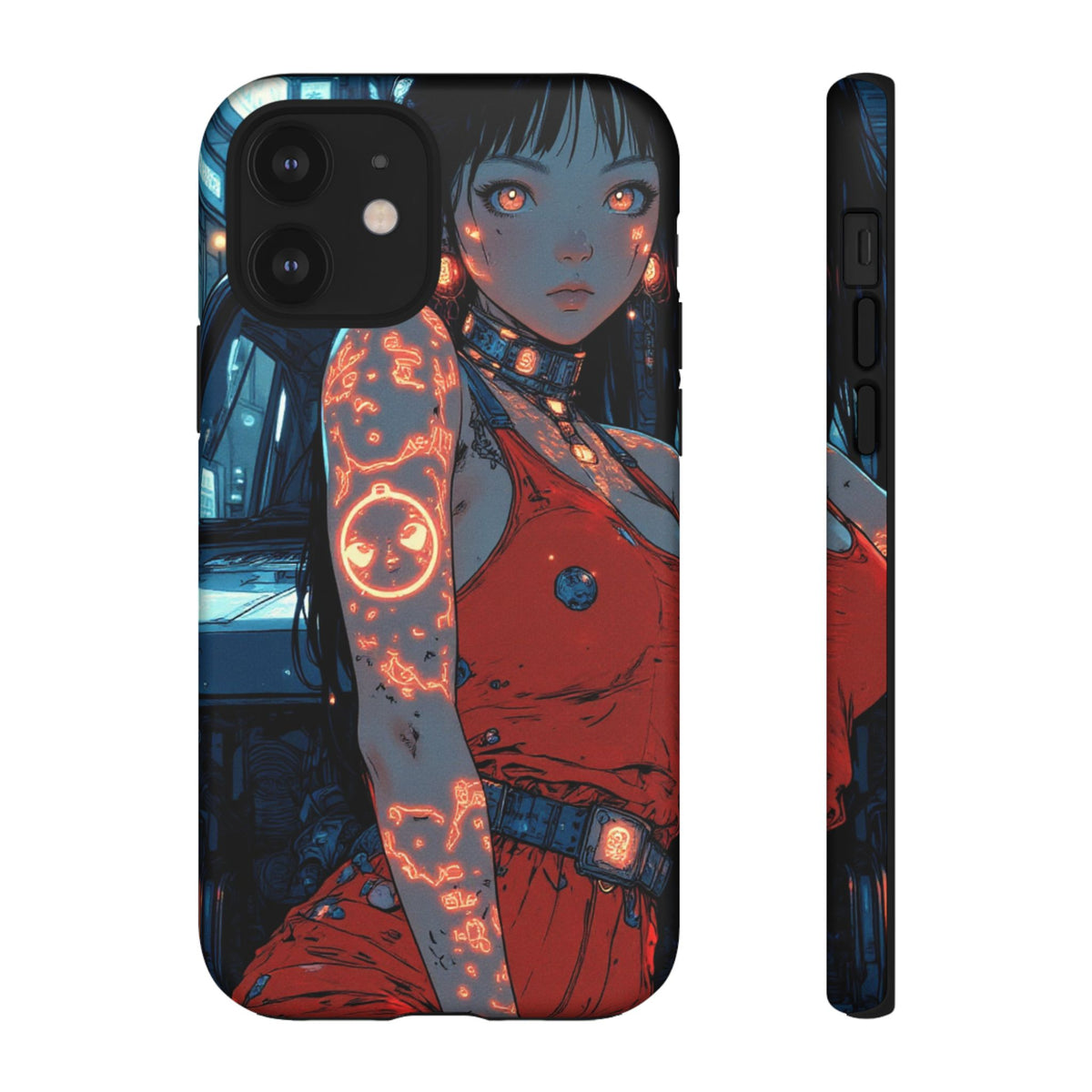 Tattooed Girl Neon Car Tough Phone Case iPhone Samsung Pixel
