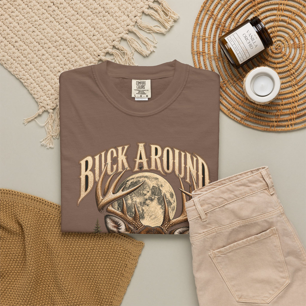 Buck Around and Find Out Moon Pines Deer Tee Funny Hunting FAFO Pun Shirt