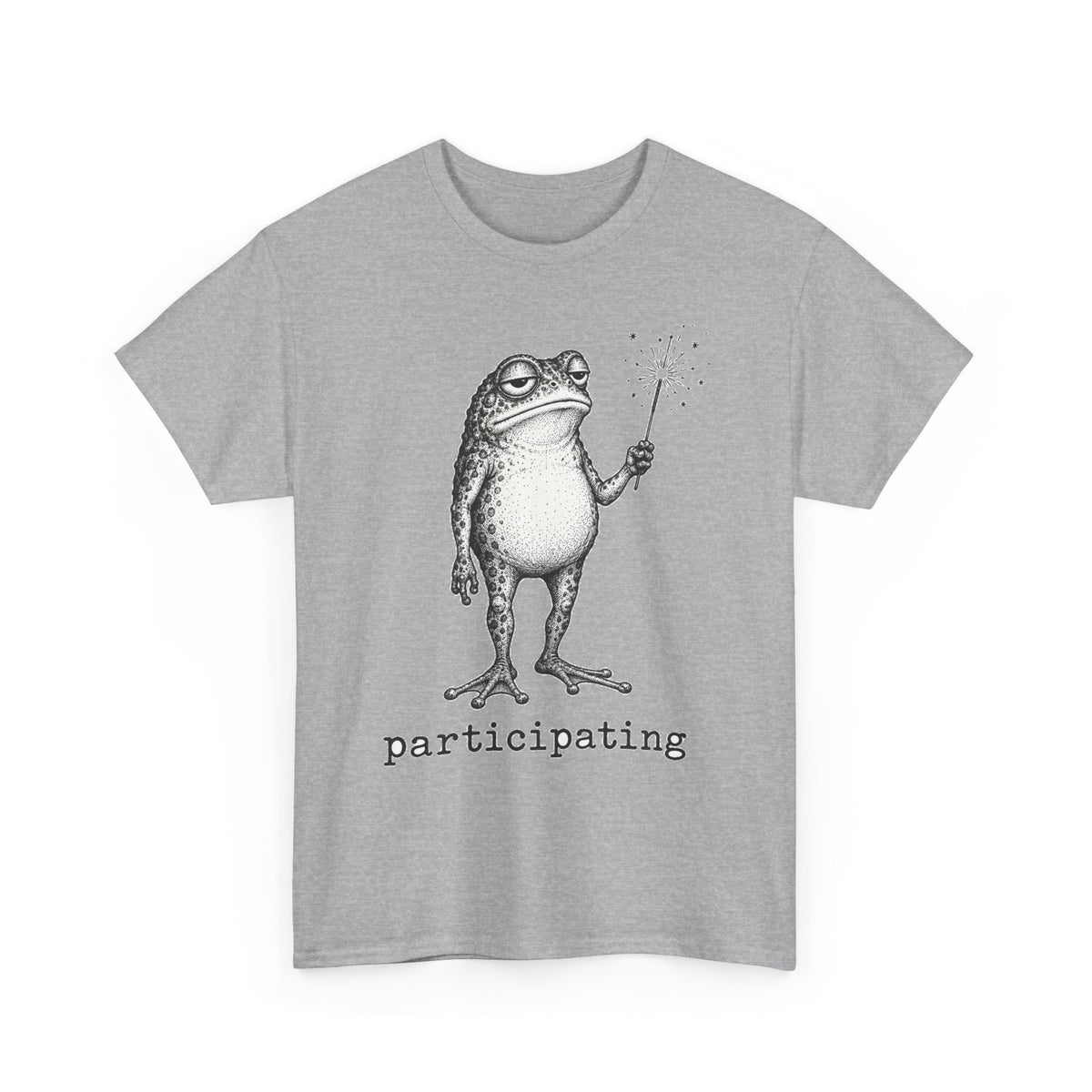 Participating Toad T-Shirt Funny Grumpy Frog Sparkler Irony Tee