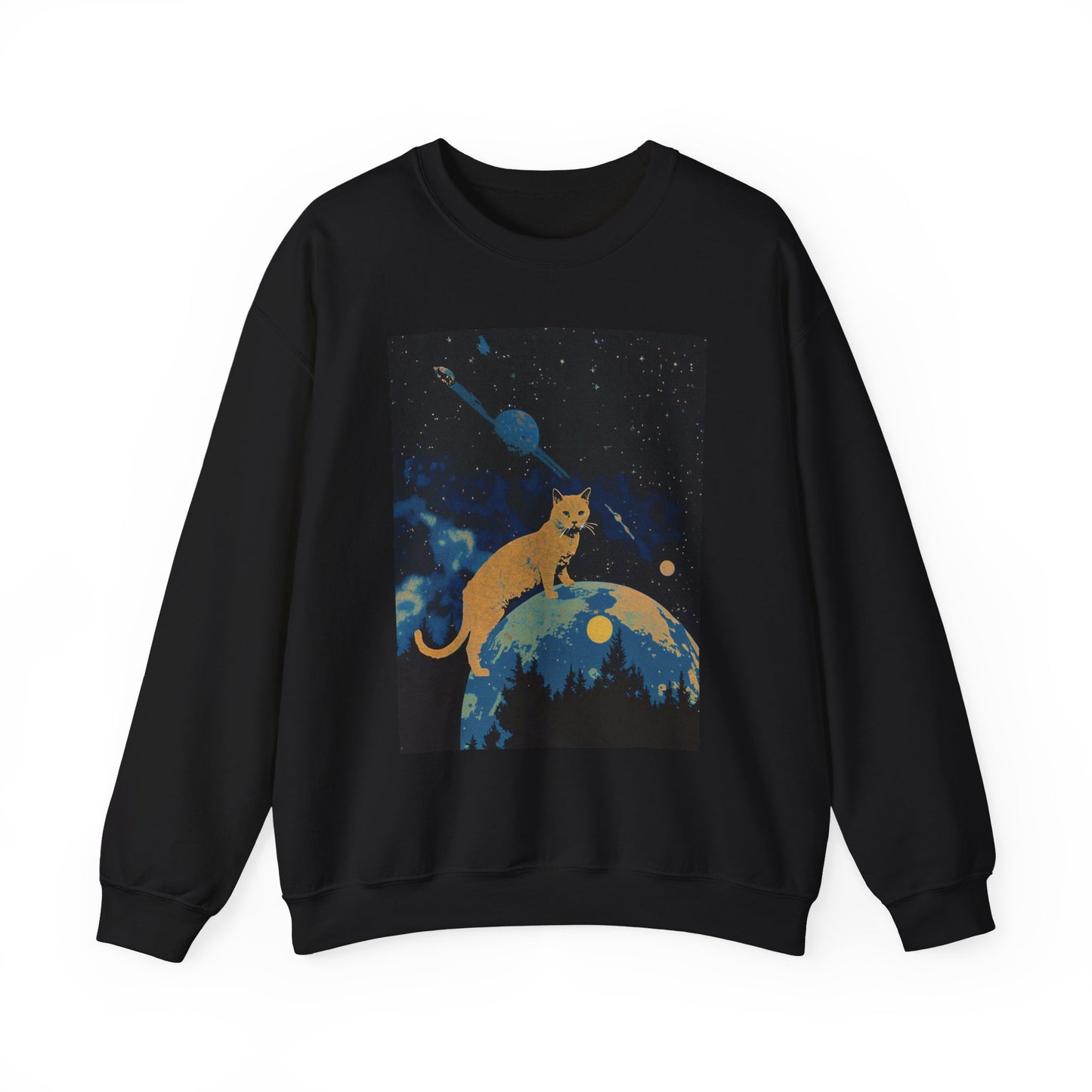 Space Cat Sweatshirt, Funny Galaxy Kitty Graphic Jumper, Cat Lover Gift, Outer Space Pullover, Astronomy Crew Neck Top, Kitty in Space Shirt