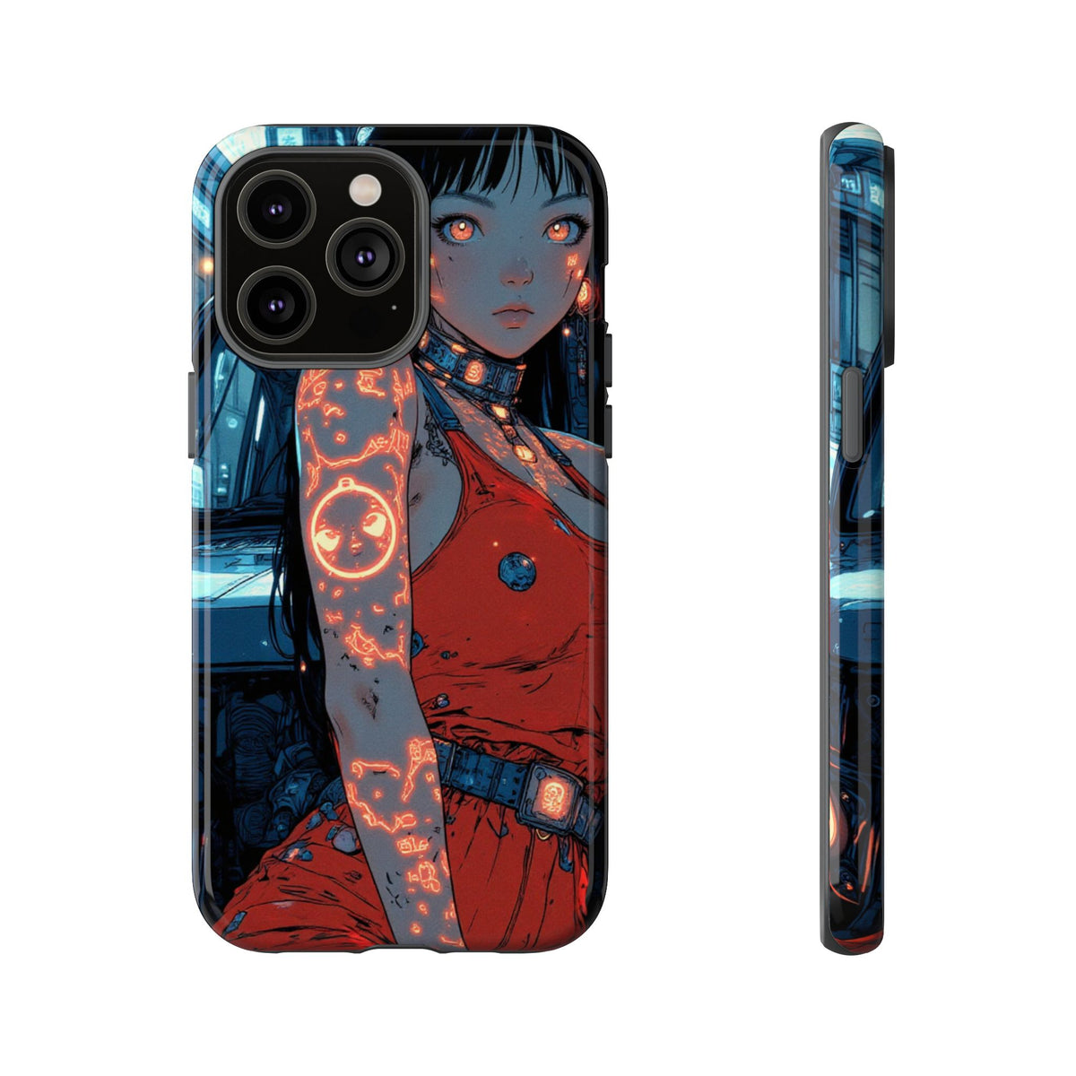 Tattooed Girl Neon Car Tough Phone Case iPhone Samsung Pixel