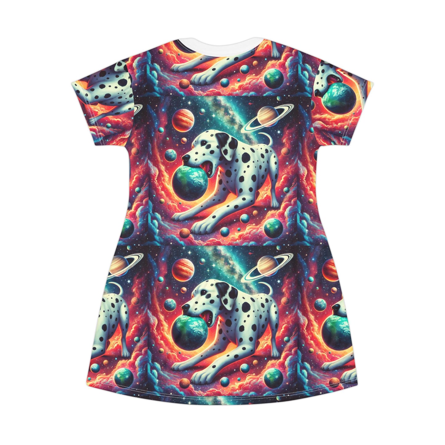 Space dog T-Shirt Dress (AOP)