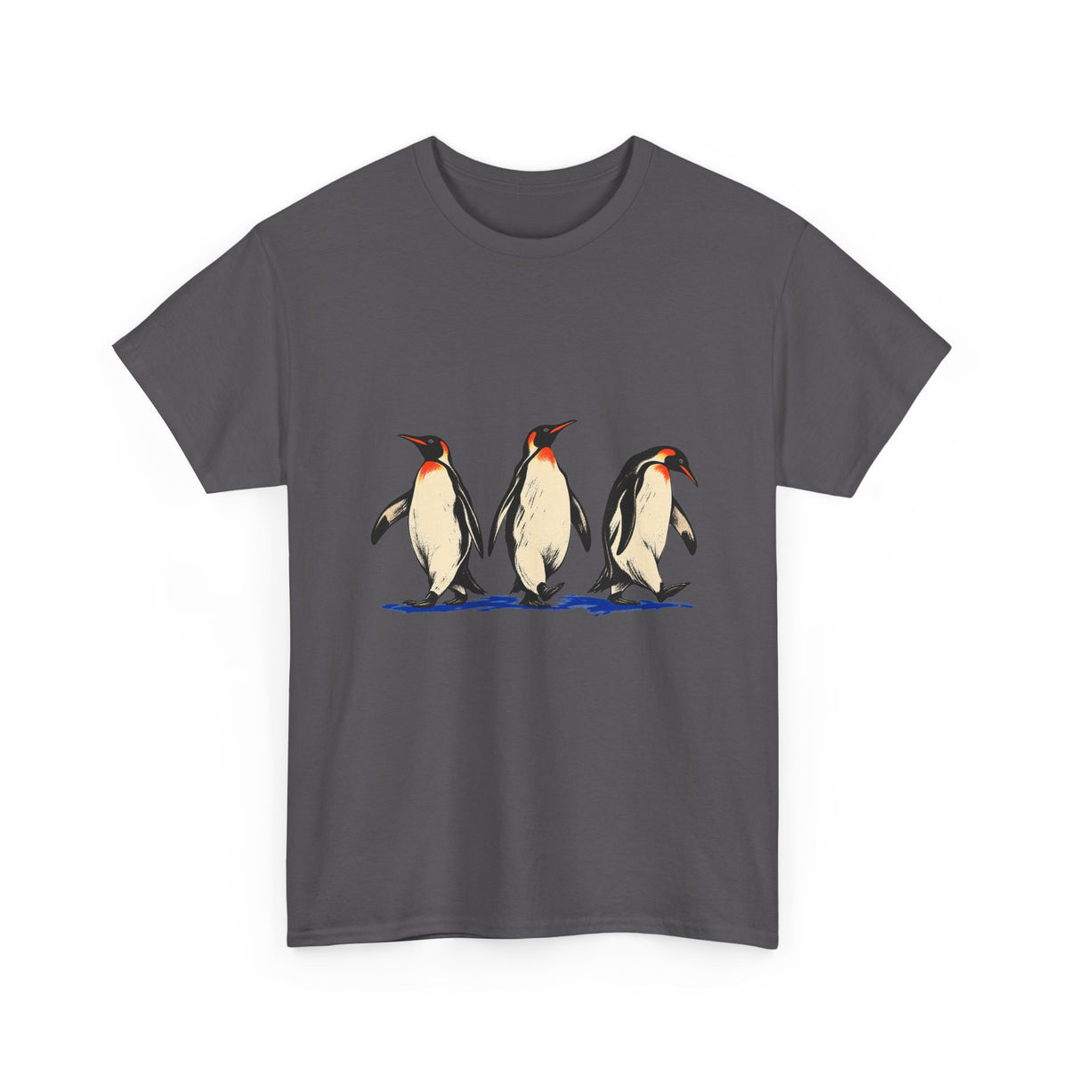 Three Penguins T-Shirt Emperor Penguin Trio Walking on Ice Antarctica Animal Tee