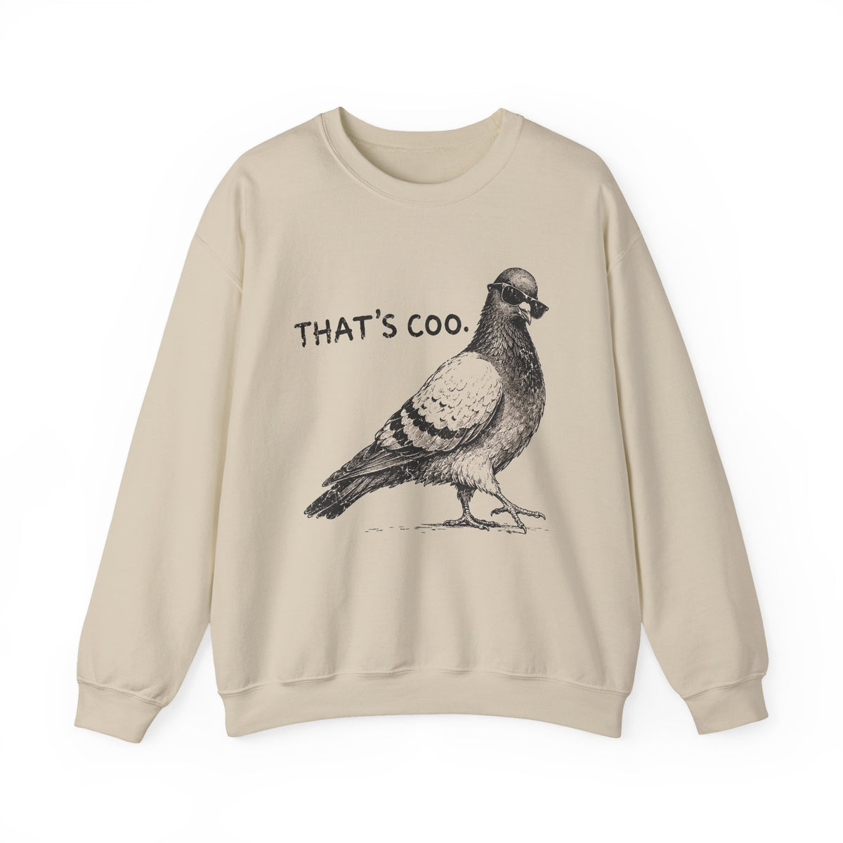 Thats Coo Pigeon Sweatshirt Funny Bird Pun Sketch