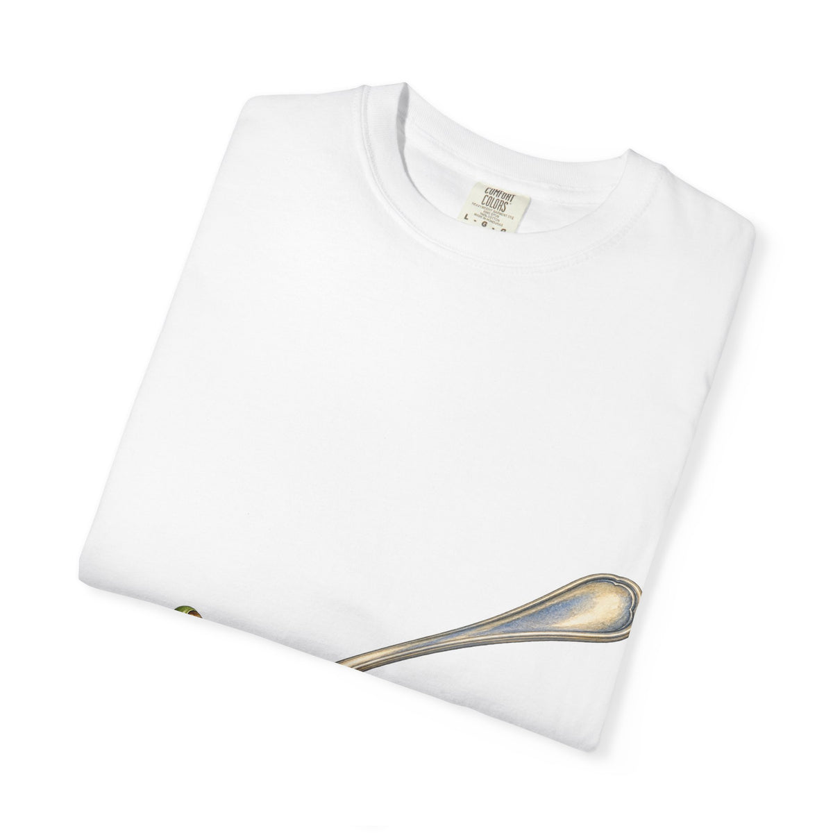 Green Tree Frog in Silver Spoon Tee Cute Frog Spoon Macro Wildlife Shirt