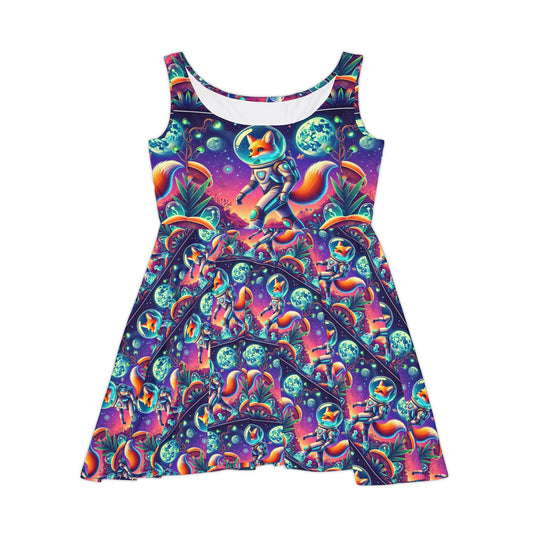 Space fox Women's Skater Dress (AOP)