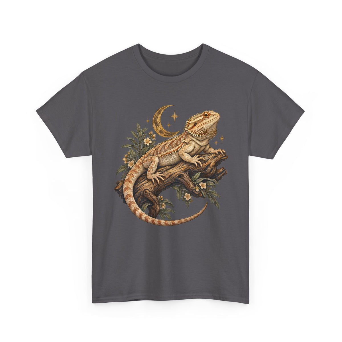 Bearded Dragon Moon T-Shirt Celestial Lizard Night Bloom Tee
