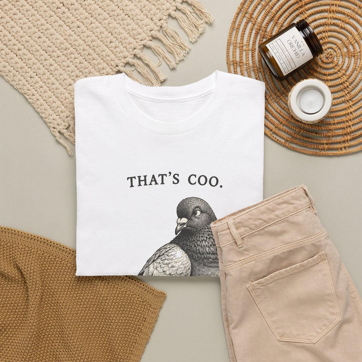 Thats Coo Pigeon Sketch T-Shirt Minimal Bird Pun