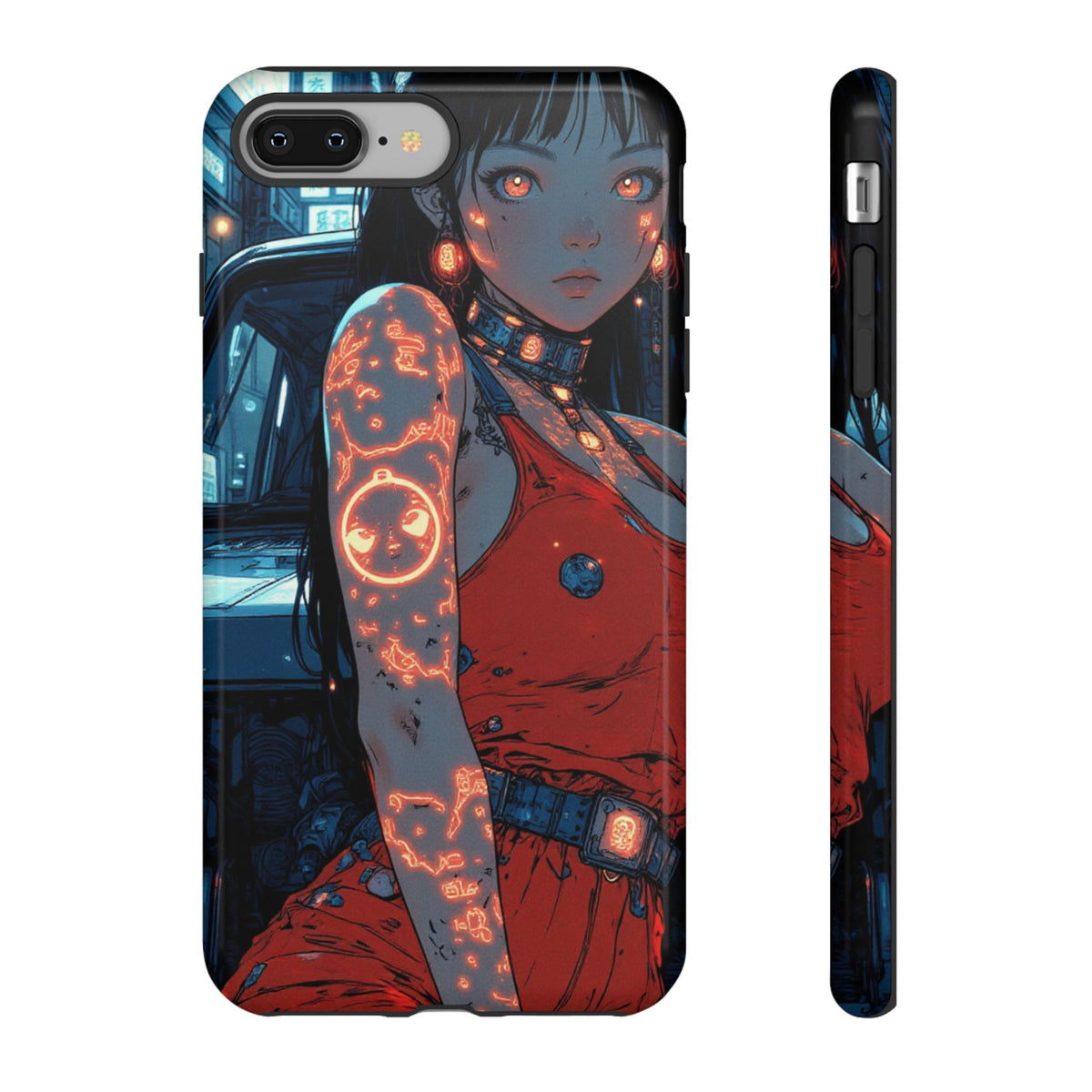 Tattooed Girl Neon Car Tough Phone Case iPhone Samsung Pixel