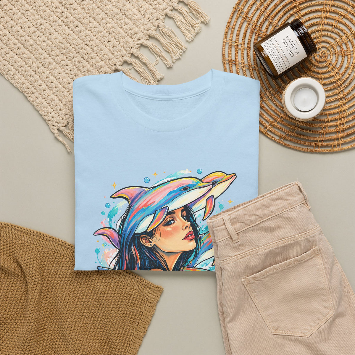Pastel Dolphin Dream Girl T-Shirt Ocean Dolphins Watercolor Pop Art