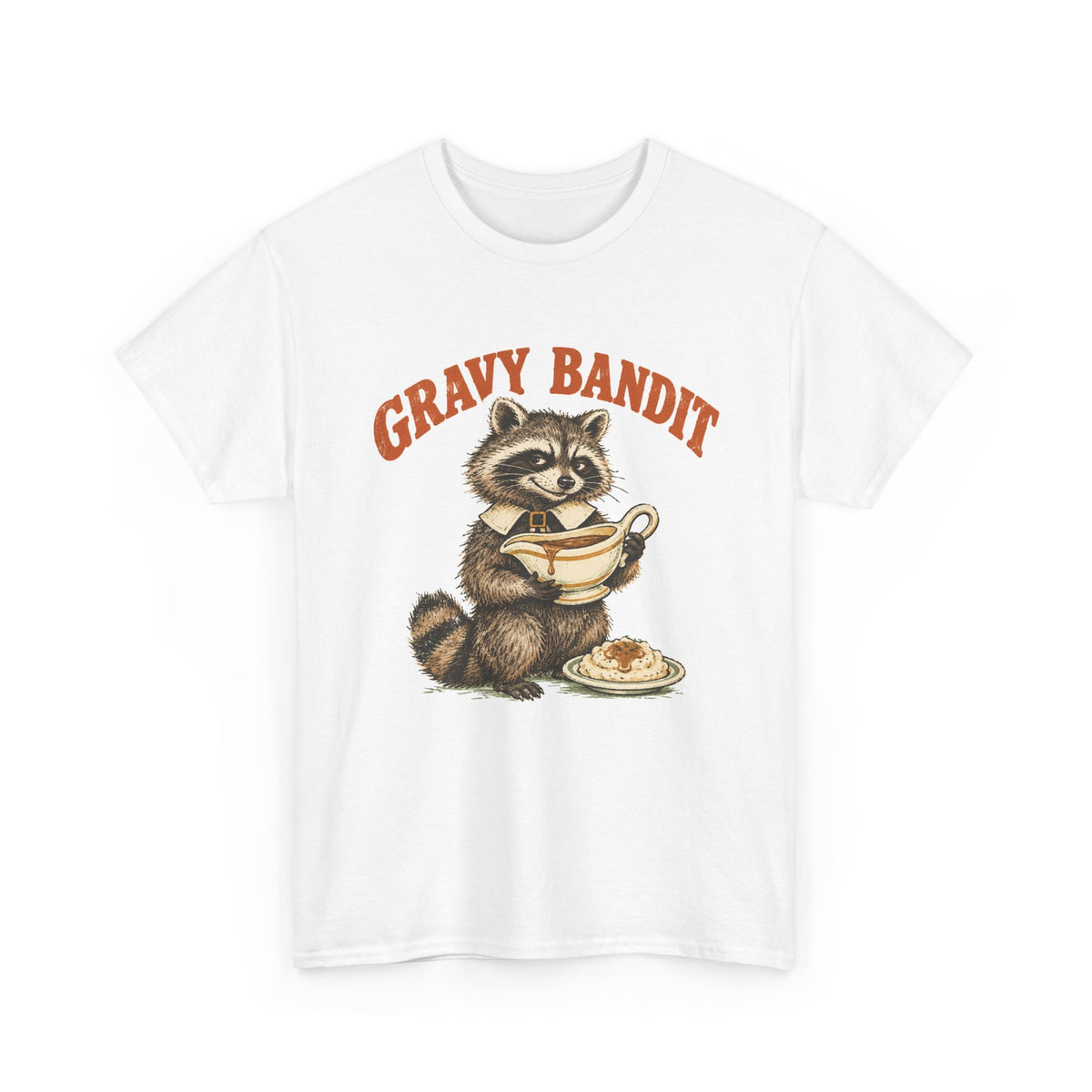 Gravy Bandit Raccoon T-Shirt Funny Thanksgiving Trash Panda