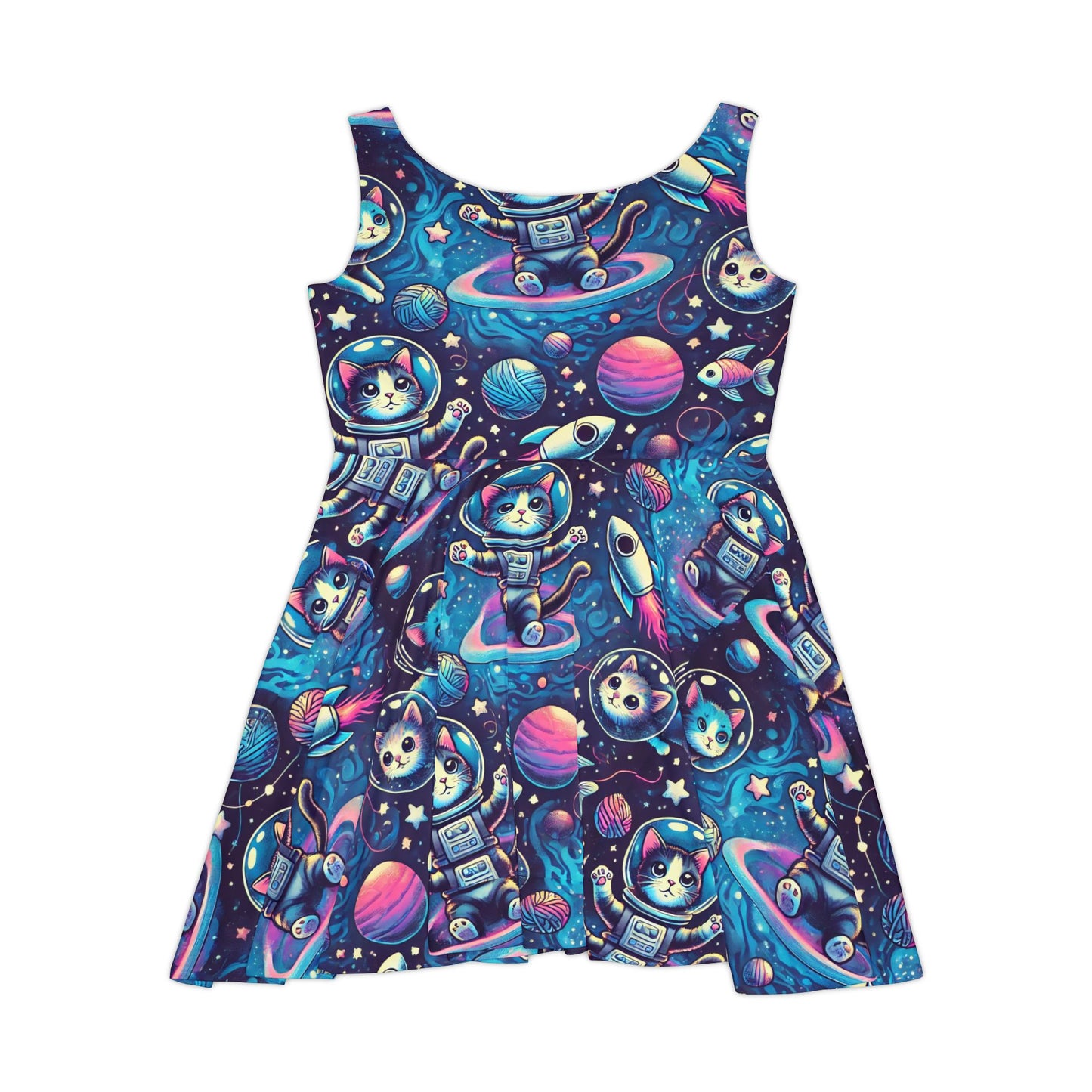 Space cat Women's Skater Dress (AOP)