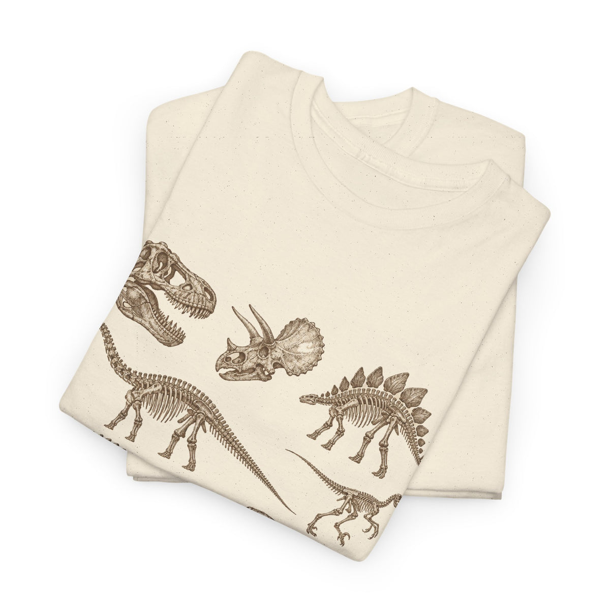 Dinosaur Skeleton Fossils T-Shirt Vintage Paleontology Chart