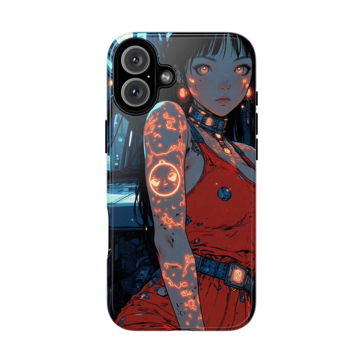 Tattooed Girl Neon Car Tough Phone Case iPhone Samsung Pixel