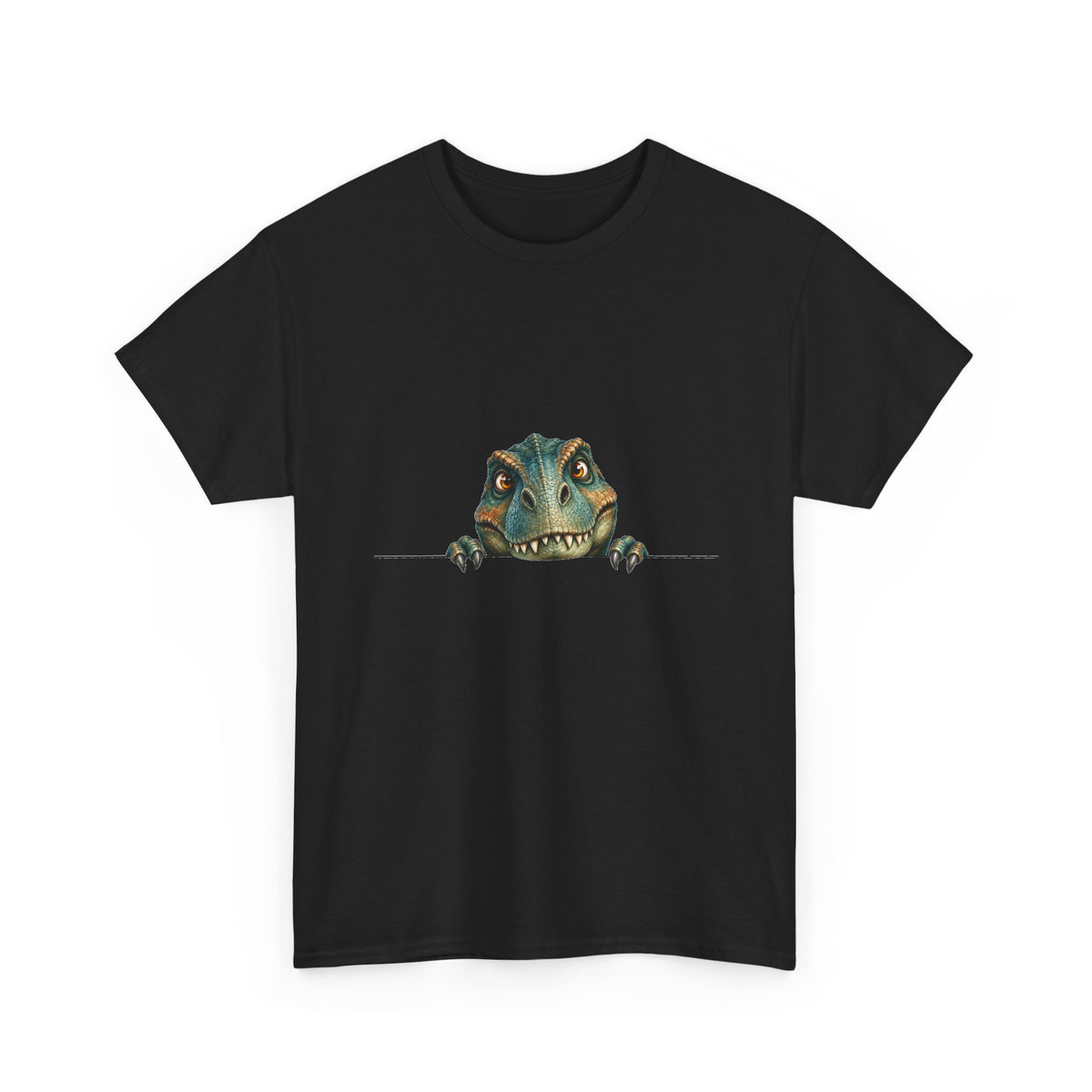 Peeking T-Rex T-Shirt Dinosaur Over Ledge Funny Dino Lover Tee