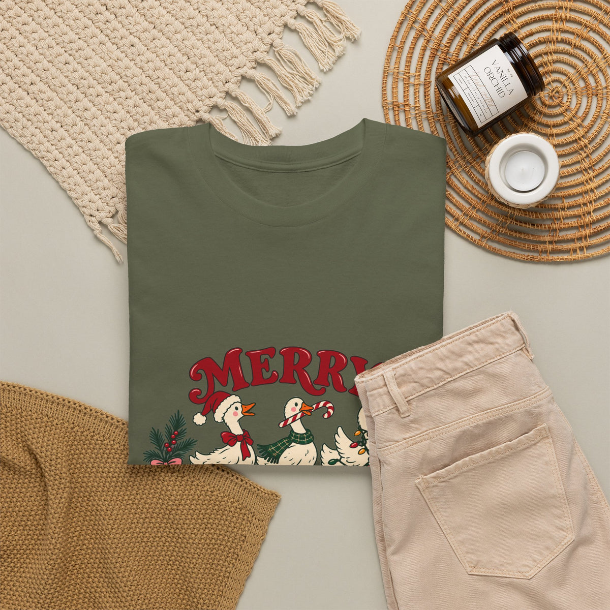 Merry Little Chaos Christmas Geese T-Shirt Funny Holiday Goose Tee