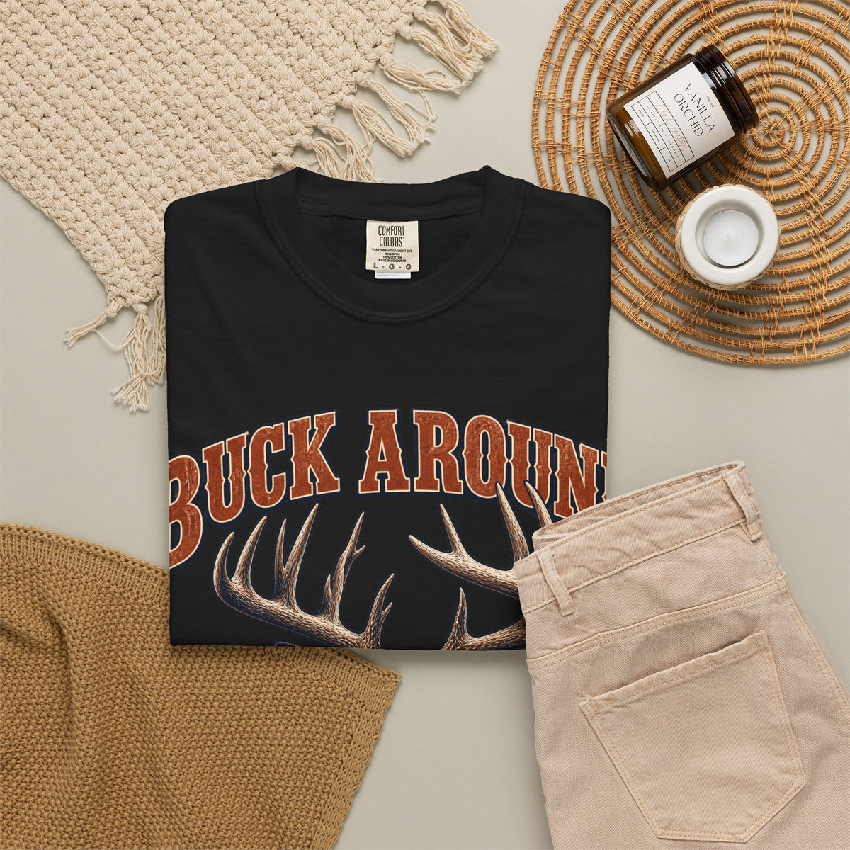 Buck Around and Find Out Orange Bust Deer Tee Funny Hunting FAFO Pun Shirt