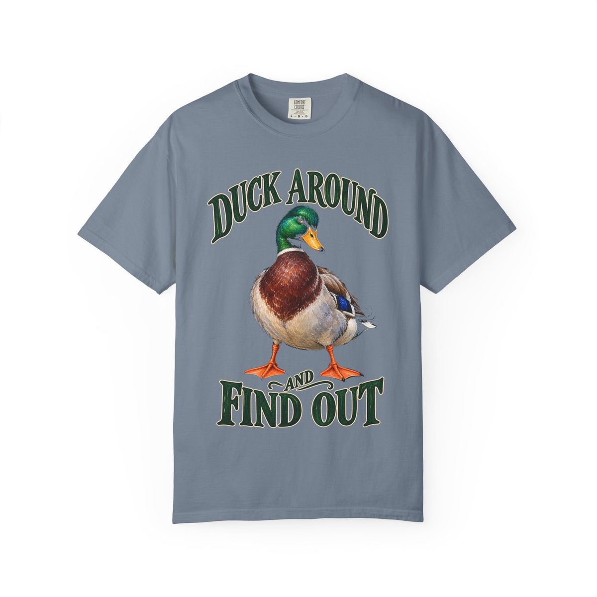 Duck Around and Find Out Green Letter Mallard Tee Funny FAFO Pun Shirt