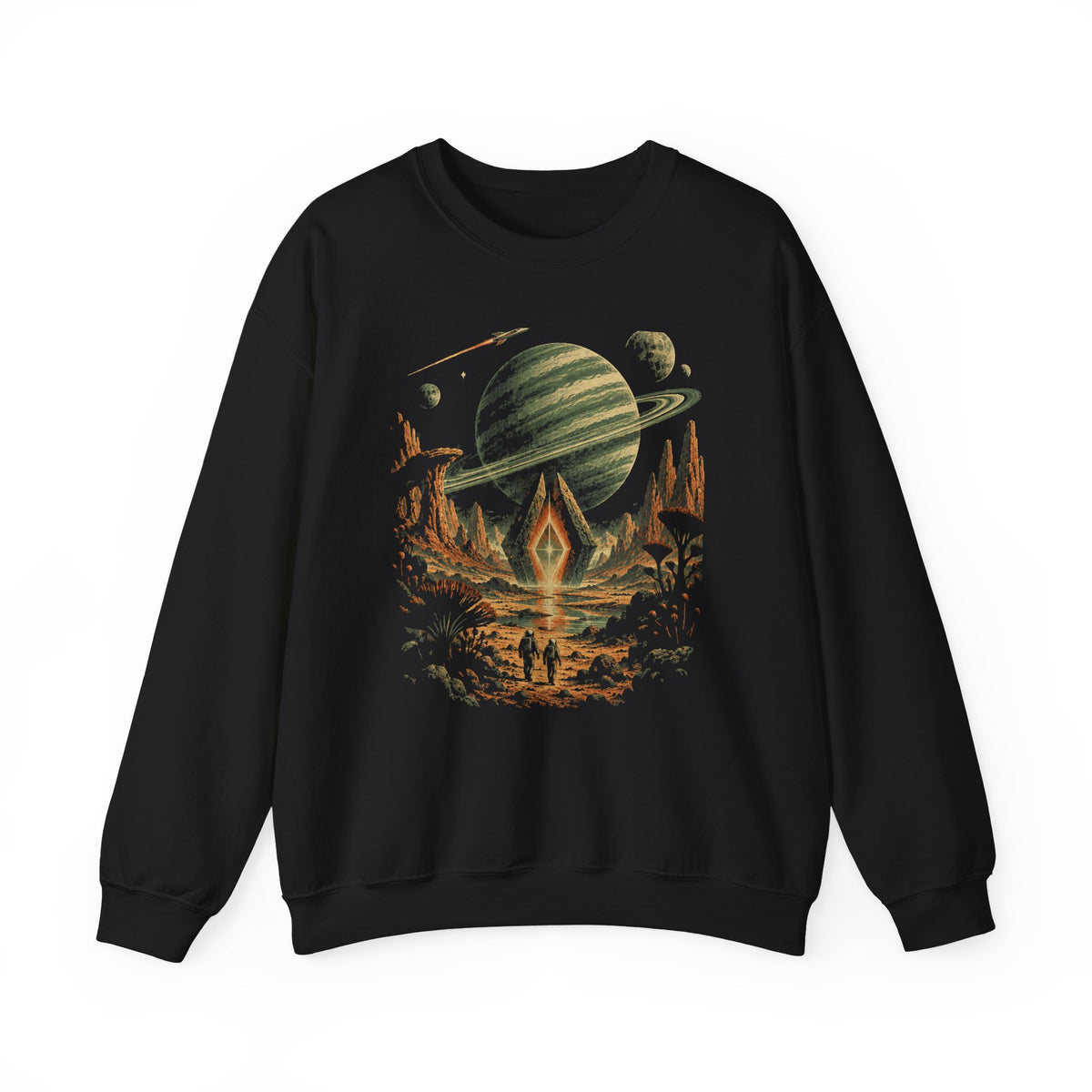 Saturn Desert Portal Sweatshirt Retro Sci Fi Space Art