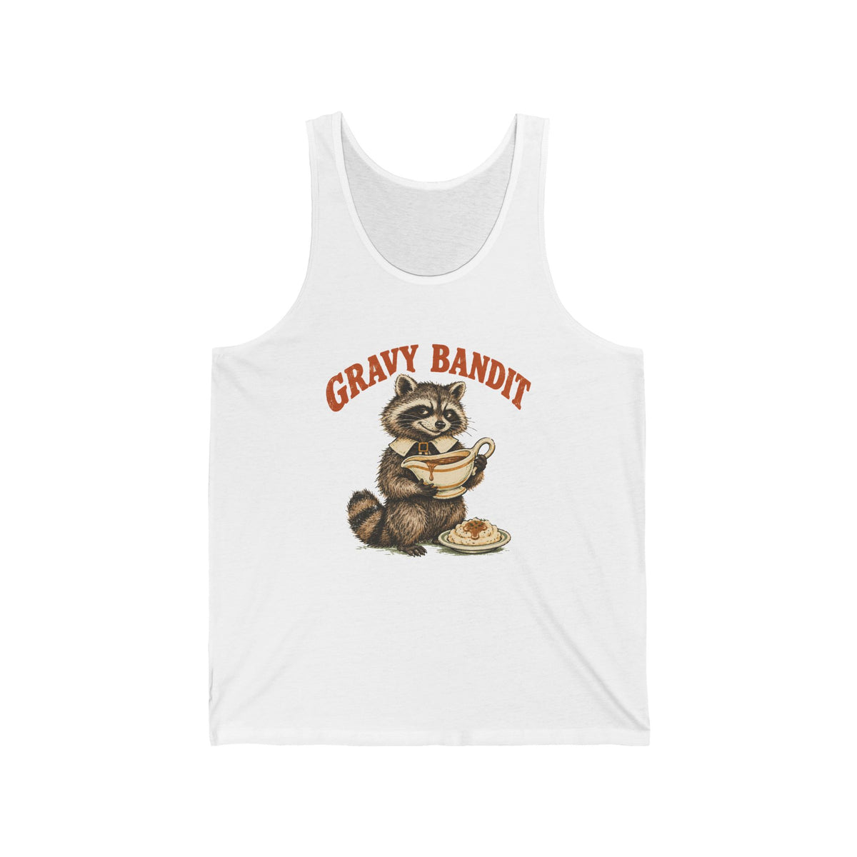 Gravy Bandit Raccoon Tank Top Funny Thanksgiving Trash Panda