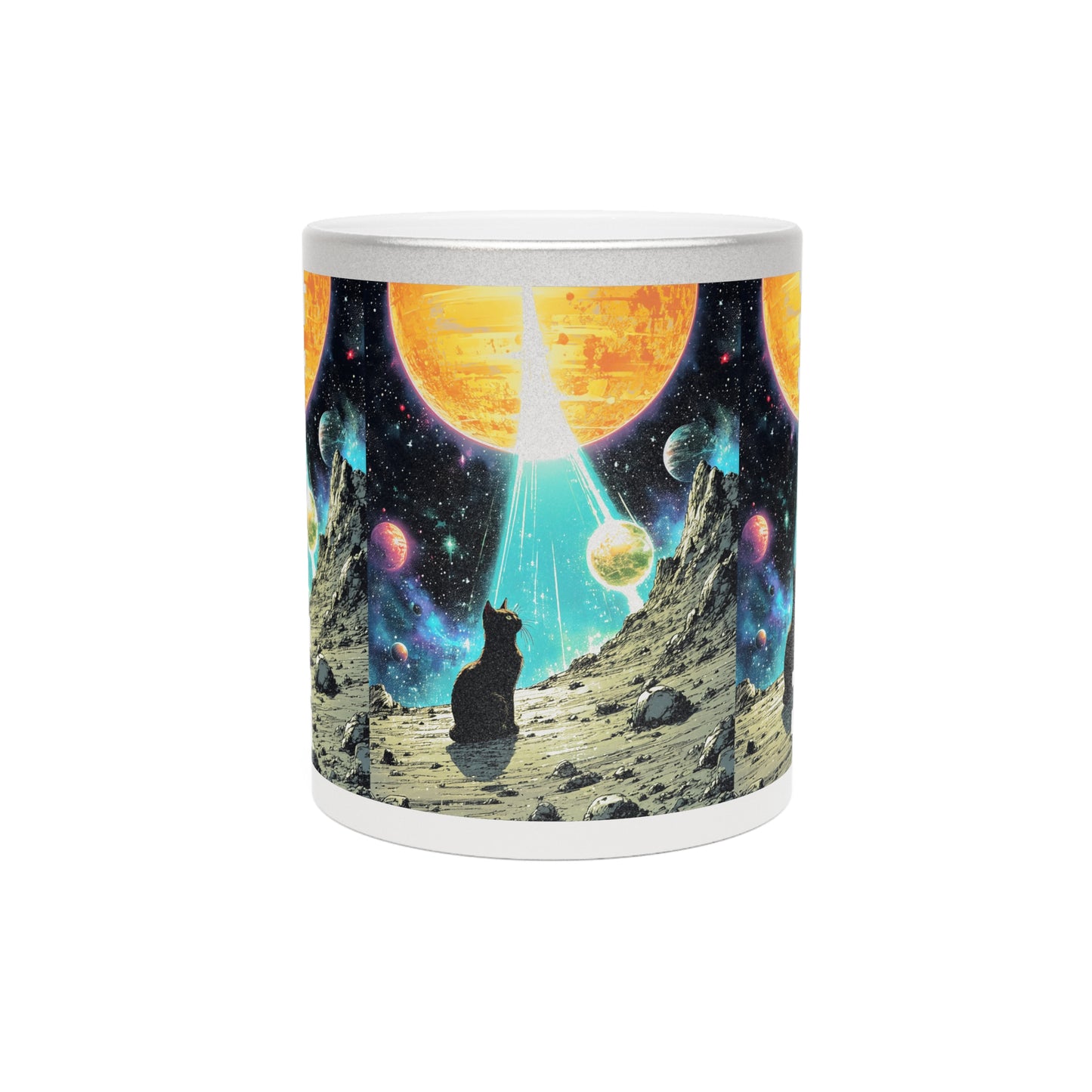 Space cat Metallic Mug (Silver\Gold)