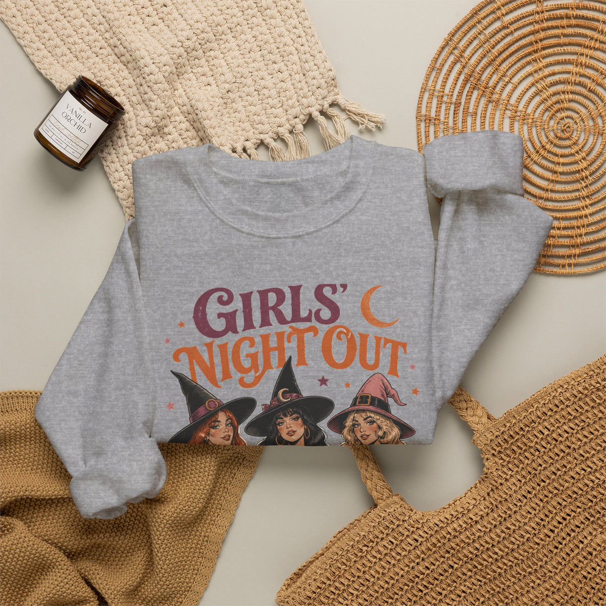 Girls Night Out Witches Sweatshirt Retro Halloween Witch Squad