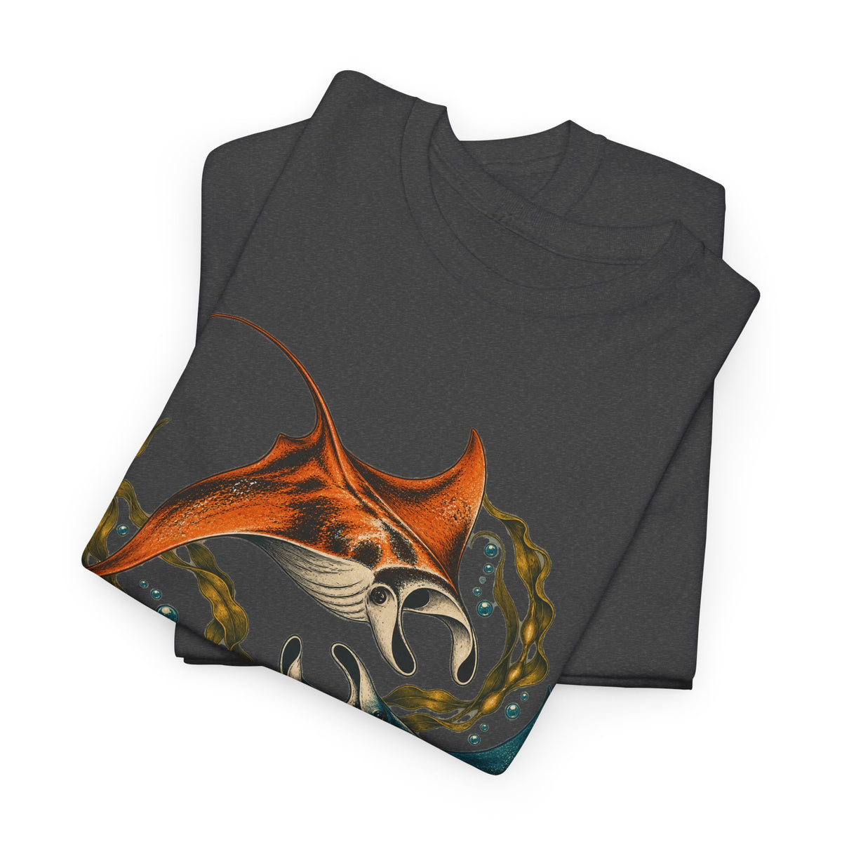 Twin Manta Rays Kelp T-Shirt Ocean Circle Swim Tee