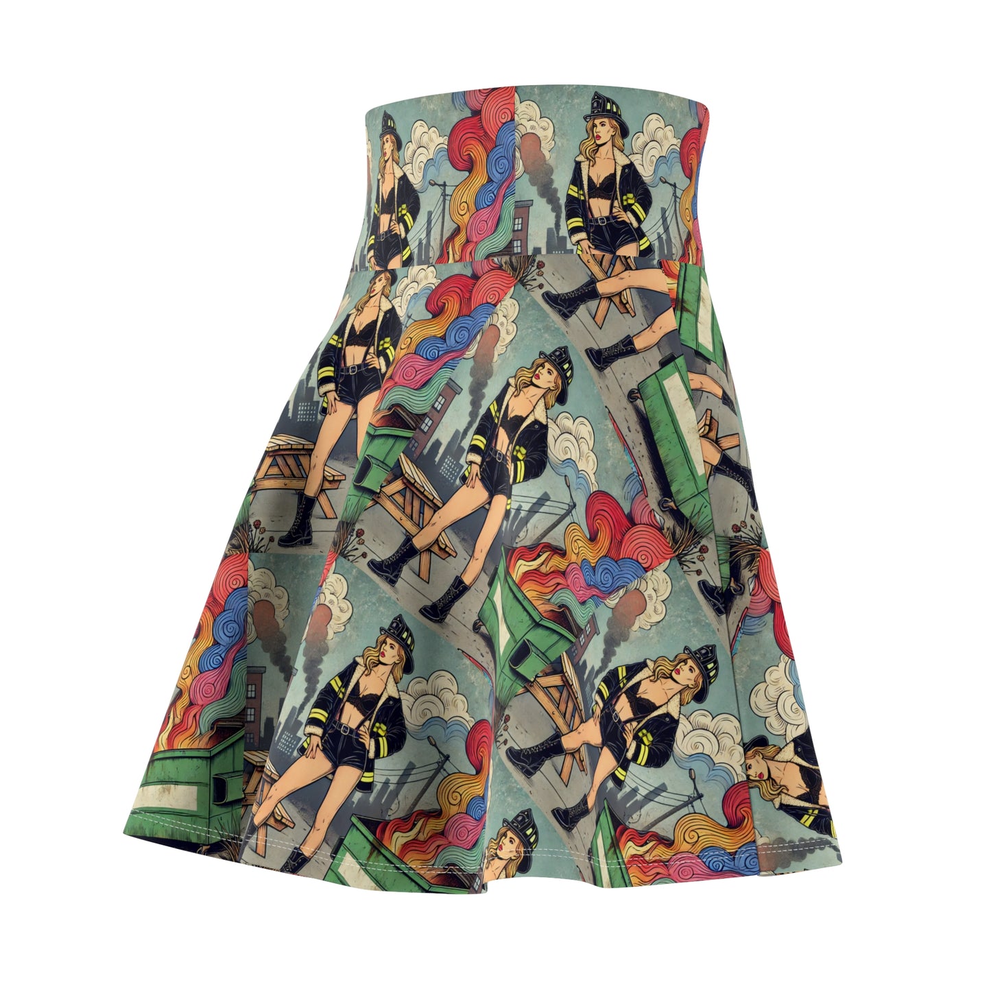 Skater Skirt - Dumpster Fire Print