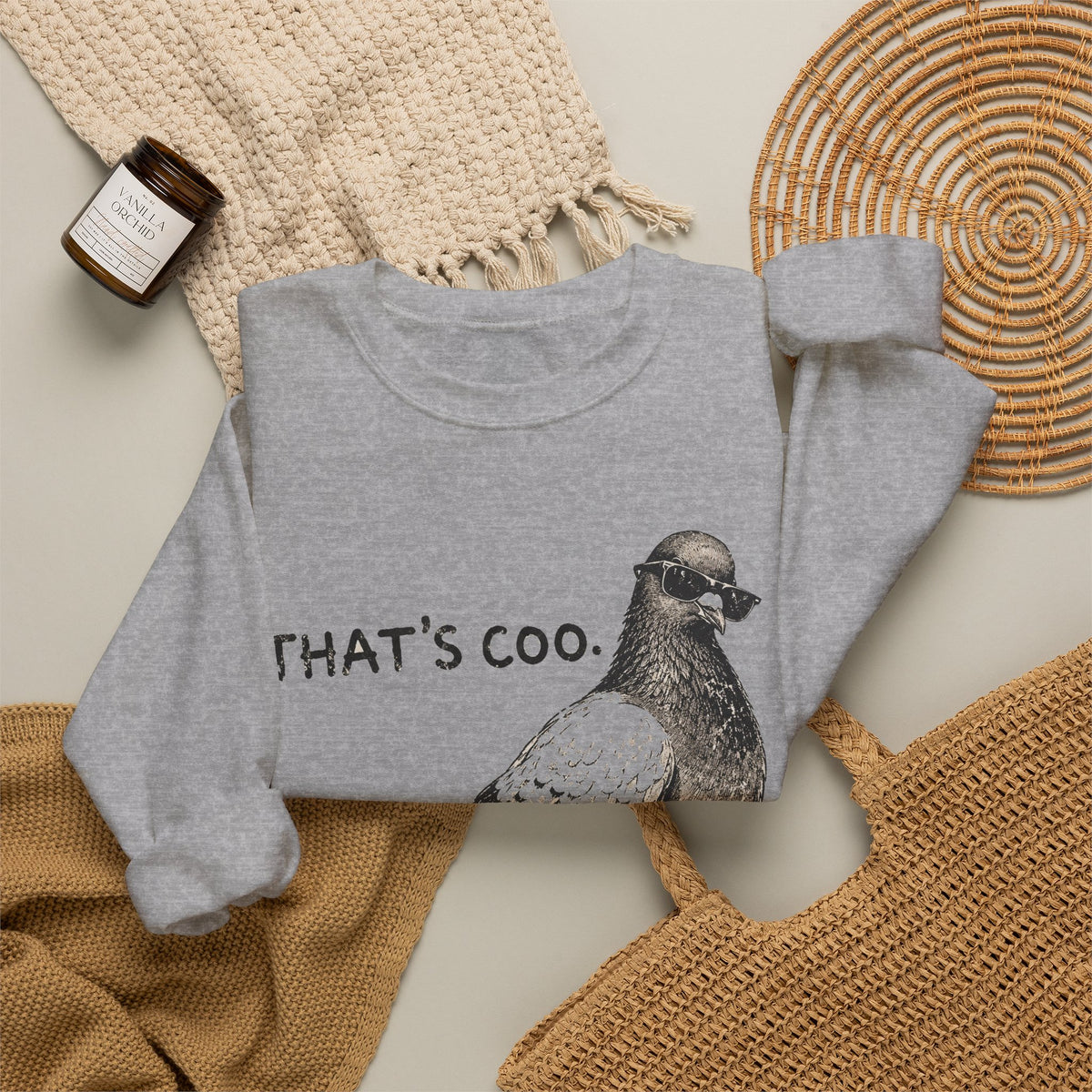 Thats Coo Pigeon Sweatshirt Funny Bird Pun Sketch