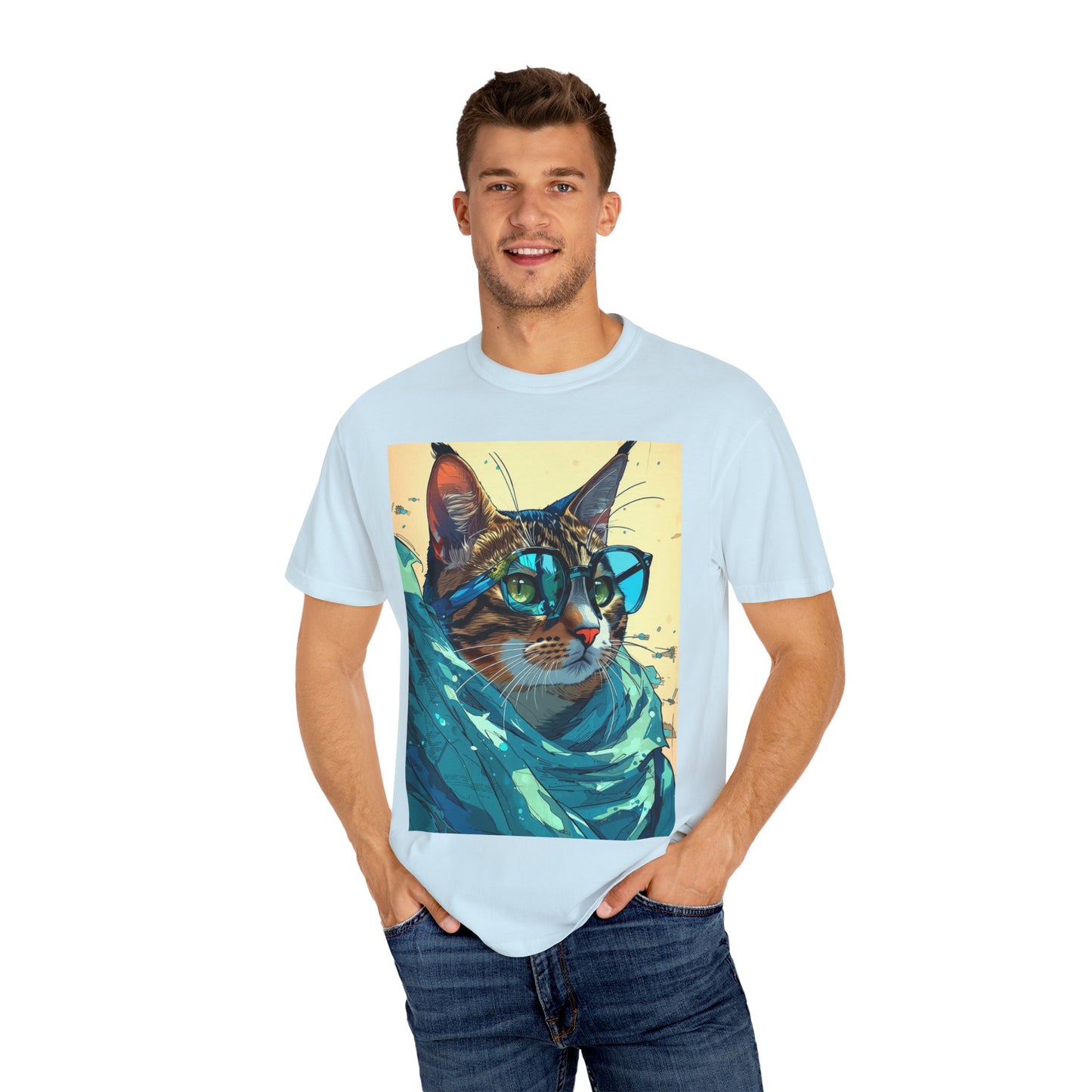 Cat Scarf Glasses T-Shirt