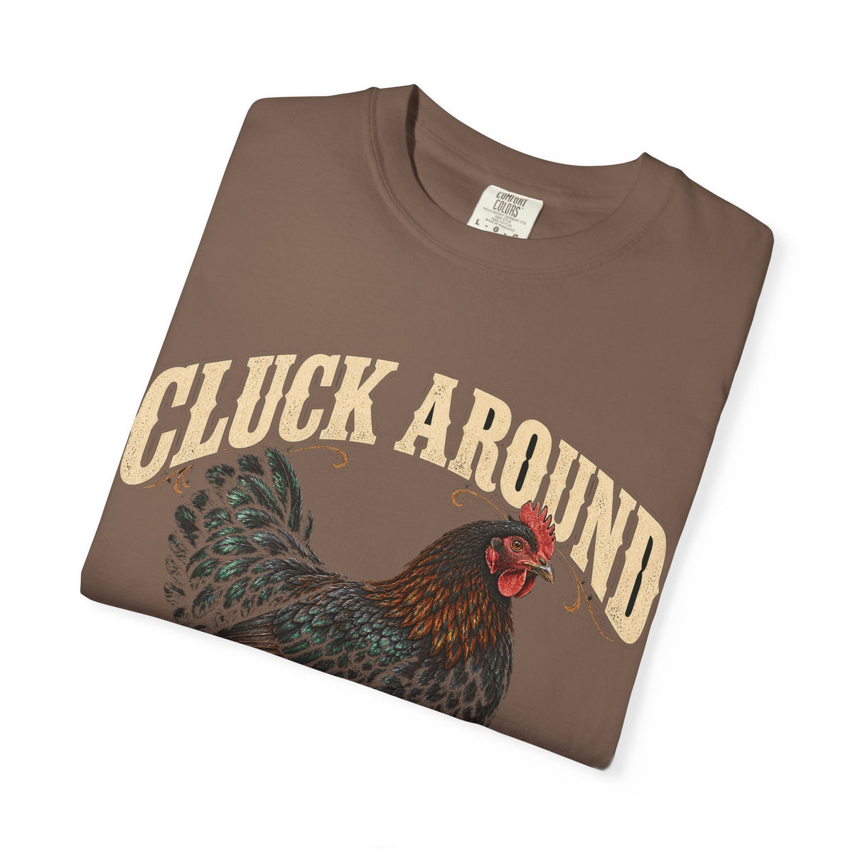 Cluck Around and Find Out Black Hen Tee Funny Chicken FAFO Pun Shirt