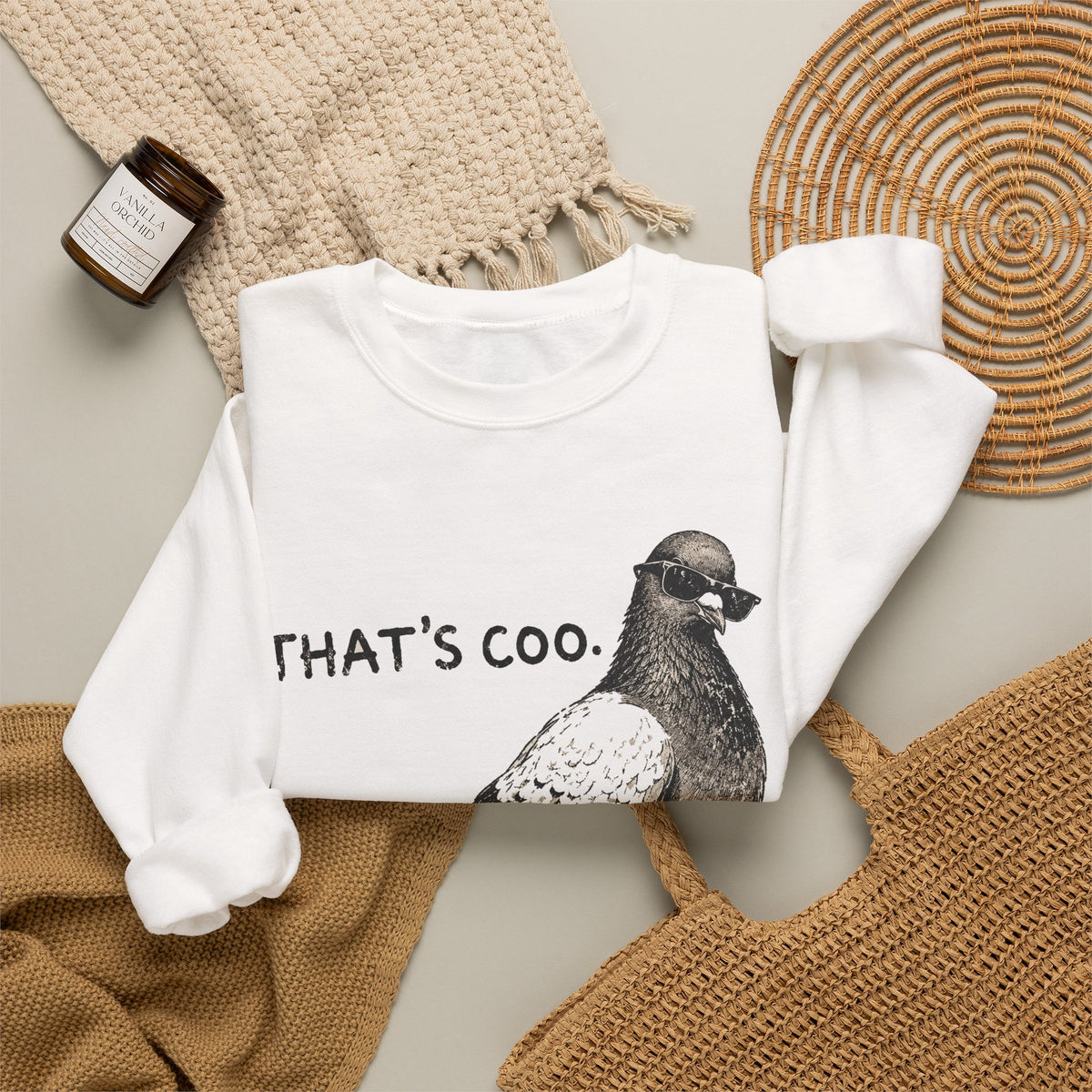 Thats Coo Pigeon Sweatshirt Funny Bird Pun Sketch