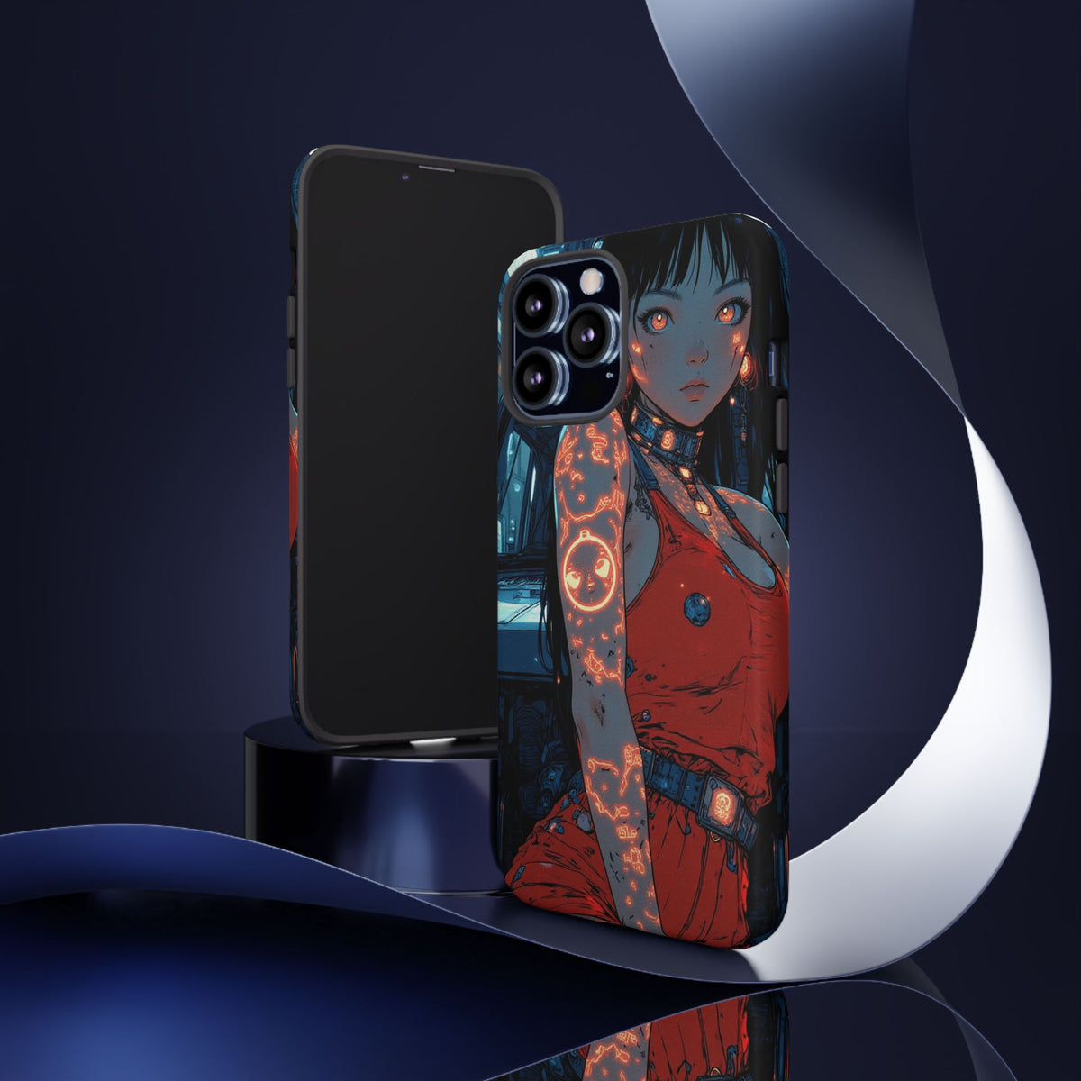 Tattooed Girl Neon Car Tough Phone Case iPhone Samsung Pixel