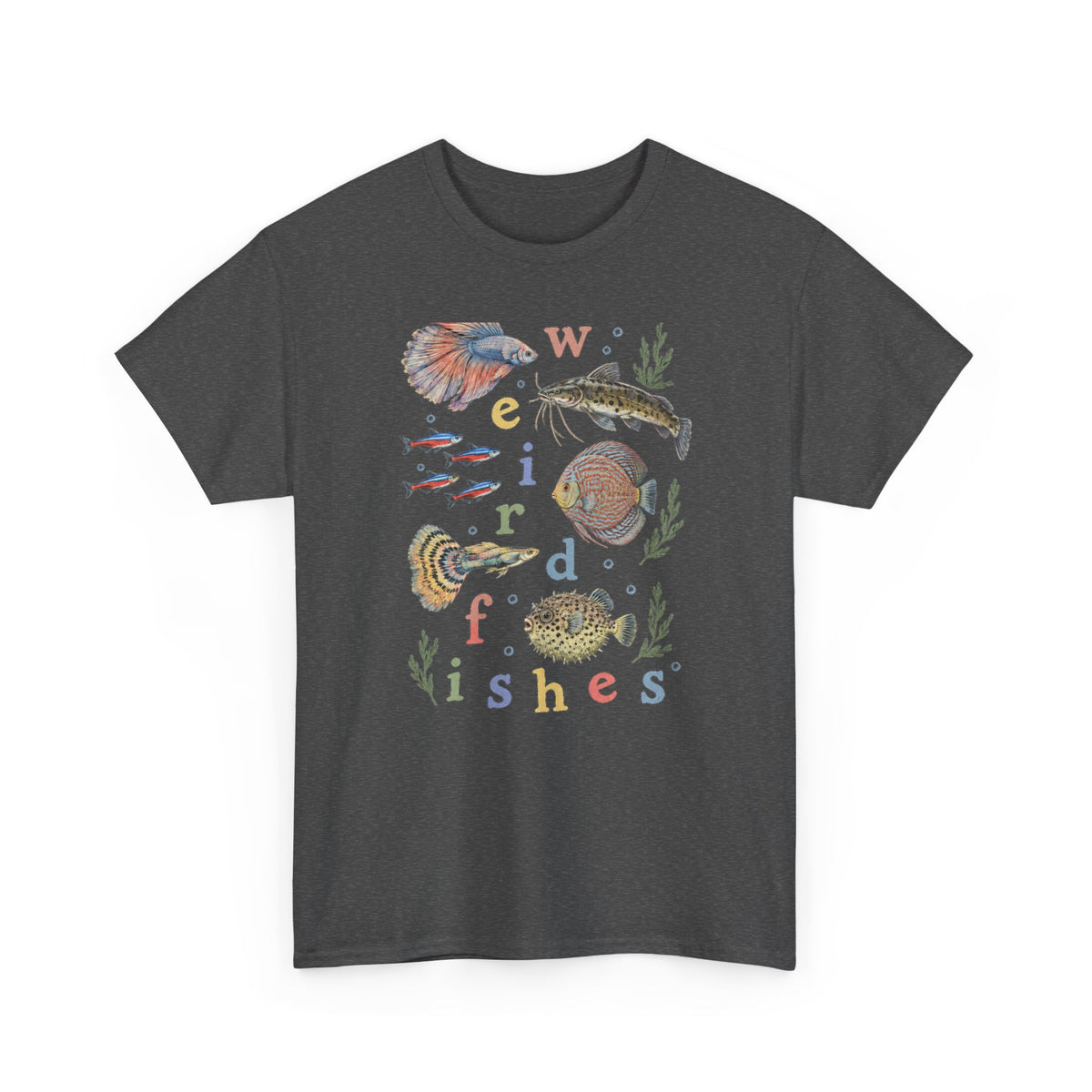 Weird Fishes T-Shirt Aquarium Fish Collage Betta Discus Neon Tetra Tee