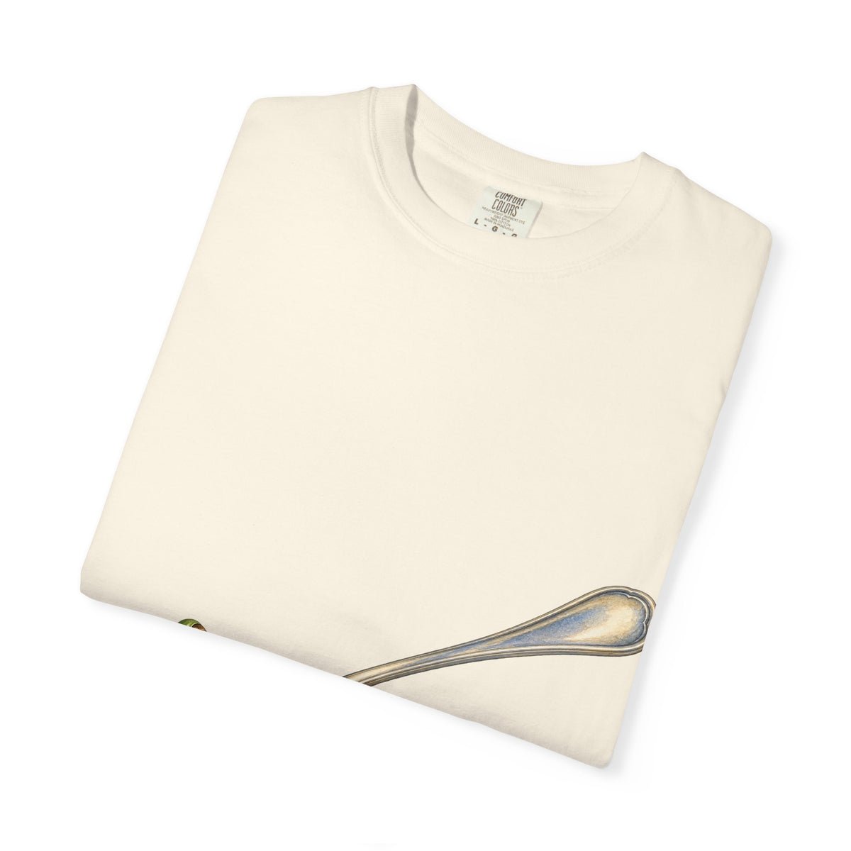 Green Tree Frog in Silver Spoon Tee Cute Frog Spoon Macro Wildlife Shirt