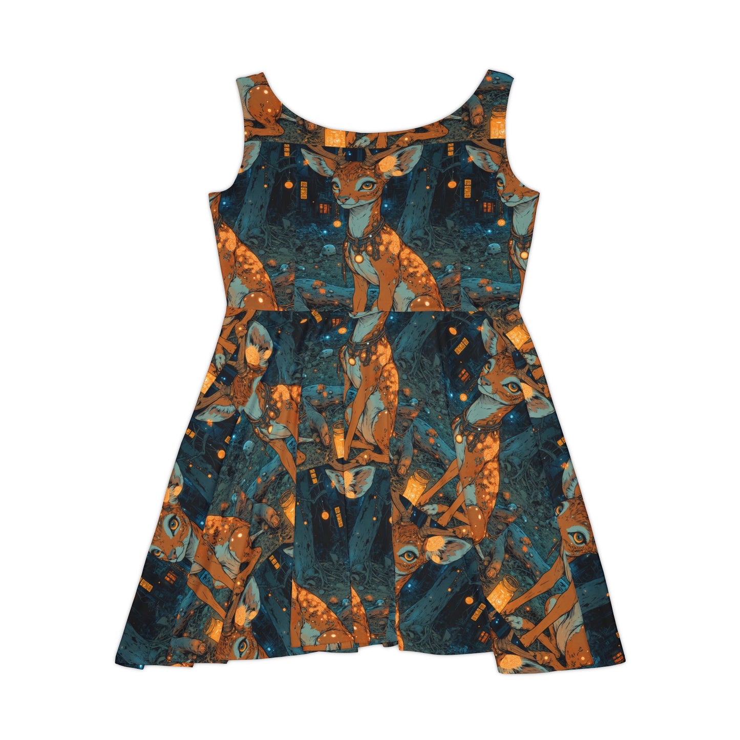 Anime Deer Women's Skater Dress - Cool and Interesting Design