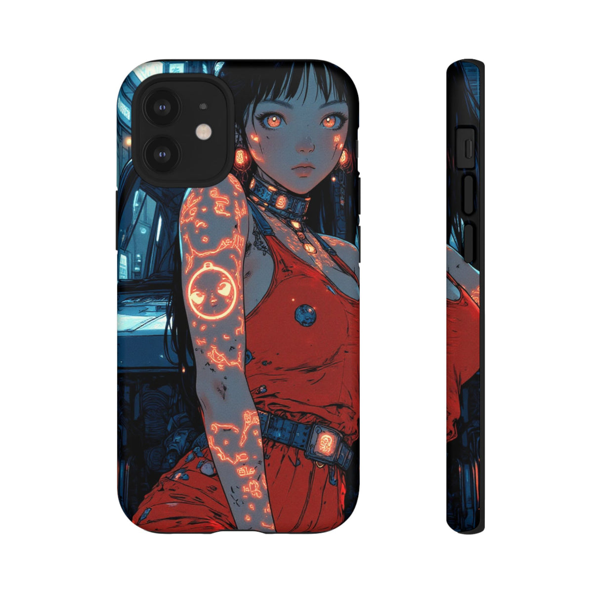 Tattooed Girl Neon Car Tough Phone Case iPhone Samsung Pixel