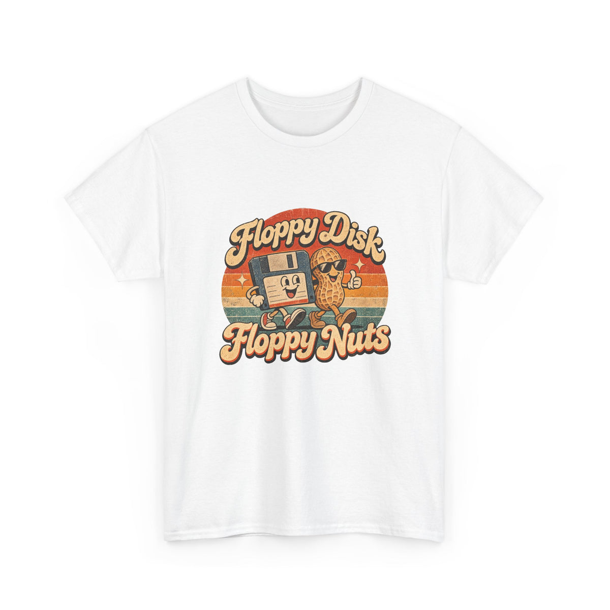 Floppy Disk Floppy Nuts T-Shirt Retro 80s Floppy Disk Peanut Funny Tee