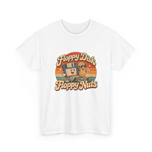 Floppy Disk Floppy Nuts T-Shirt Retro 80s Floppy Disk Peanut Funny Tee