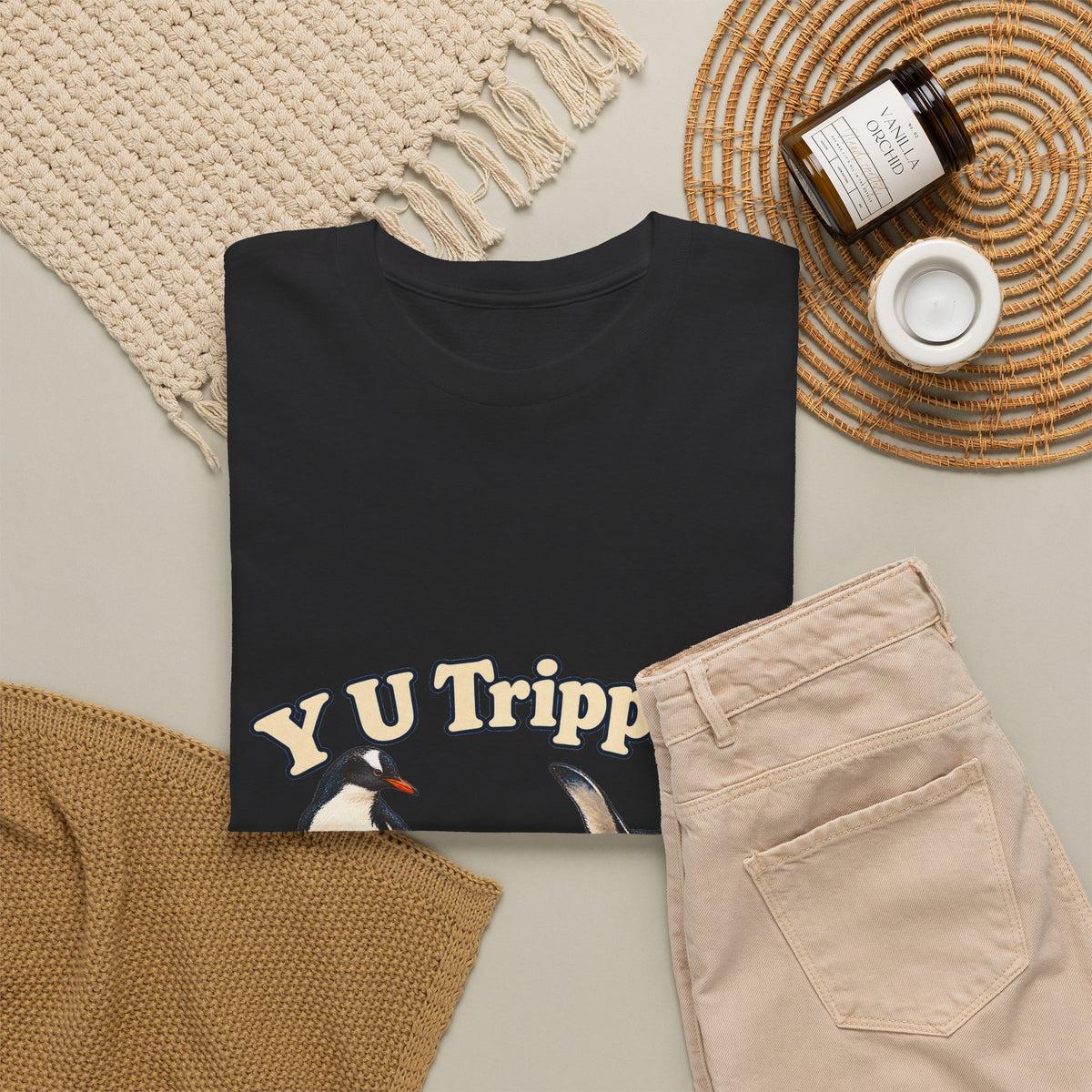 Y U Trippin T-Shirt Funny Penguin Pair Tripping Iceberg Pun Tee