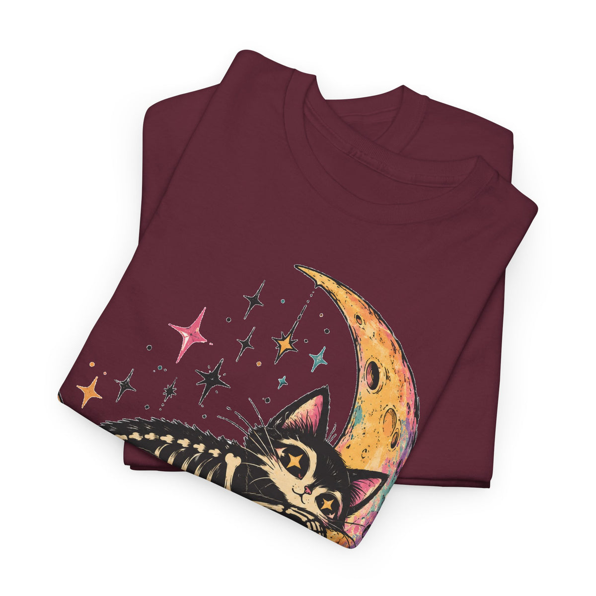Skeleton Cat Moon T-Shirt Pastel Goth Crescent Moon Black Cat Tee Unisex