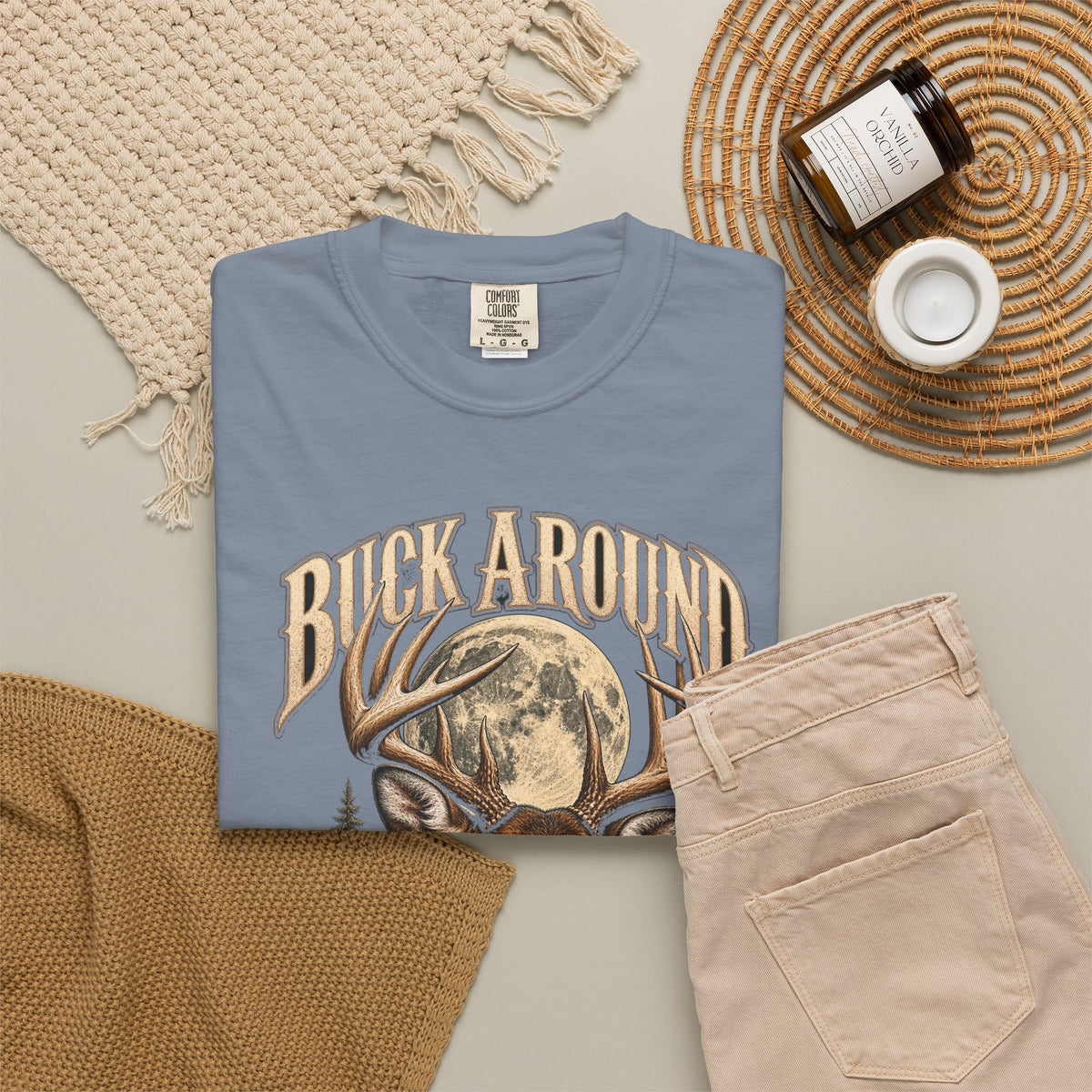 Buck Around and Find Out Moon Pines Deer Tee Funny Hunting FAFO Pun Shirt